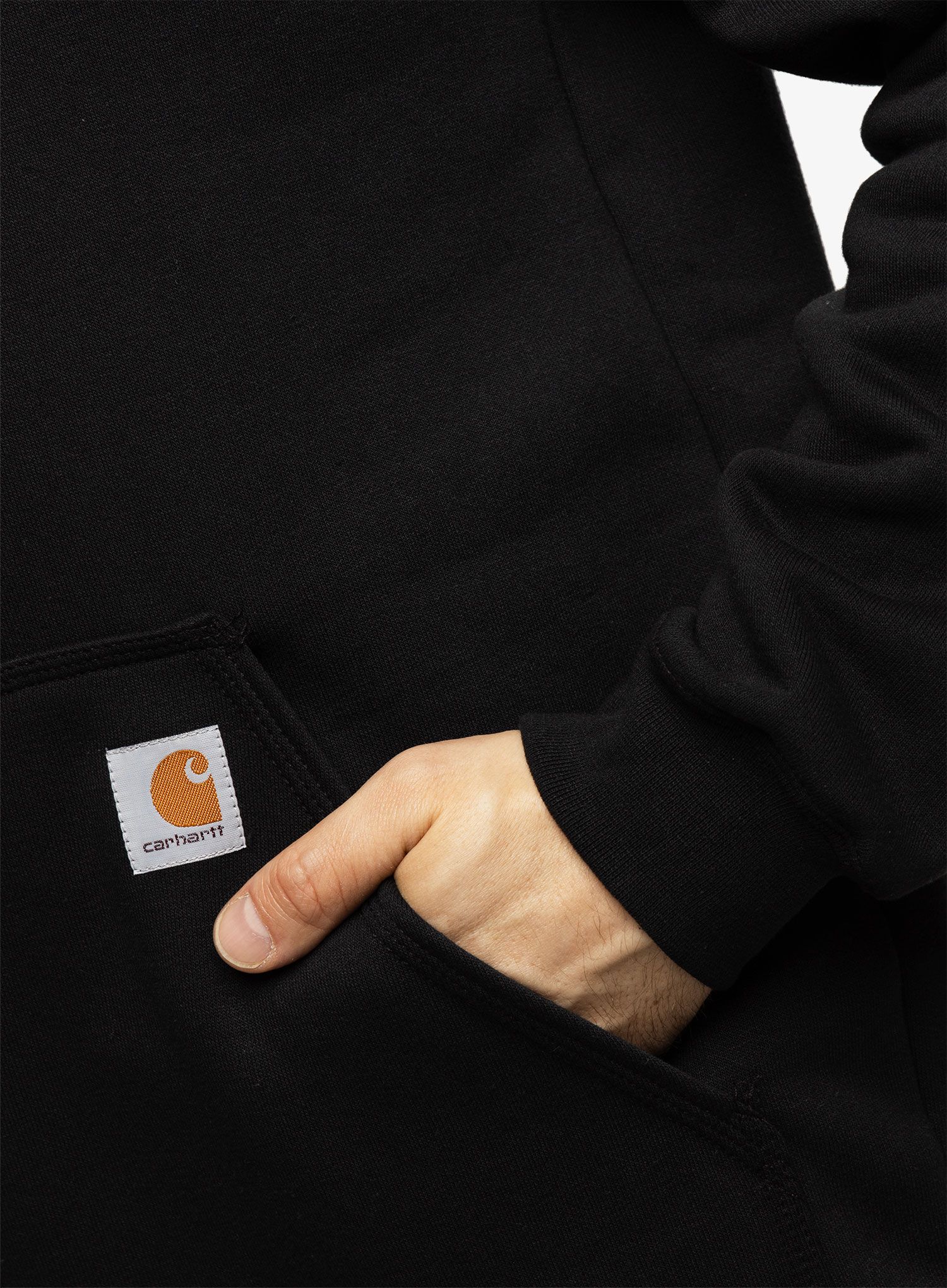 Pánská mikina Carhartt Sleeve Logo Hooded Sweatshirt - black