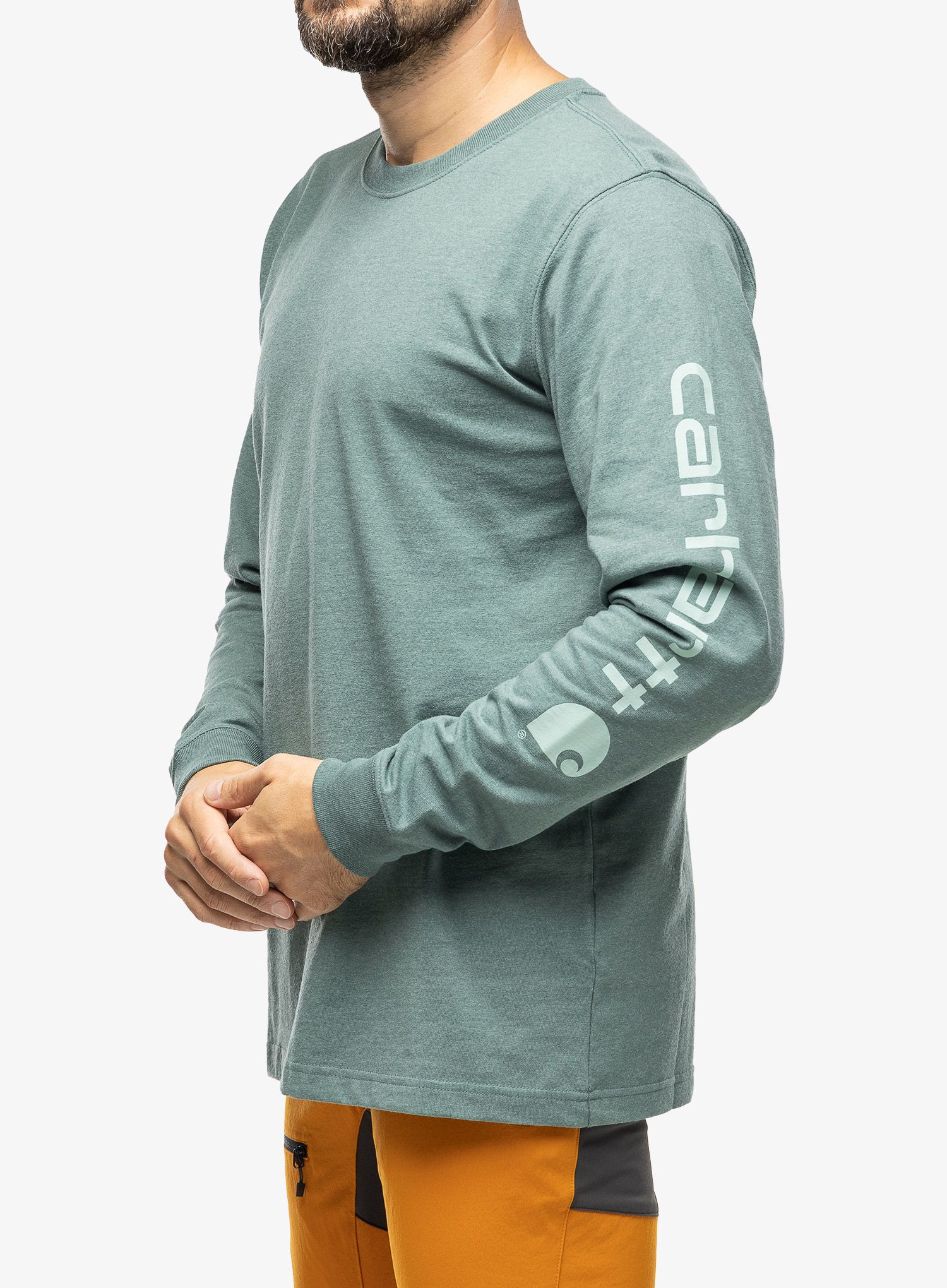 Mikina bez kapuce Carhartt Sleeve Logo T-Shirt L/S - sea pine heather