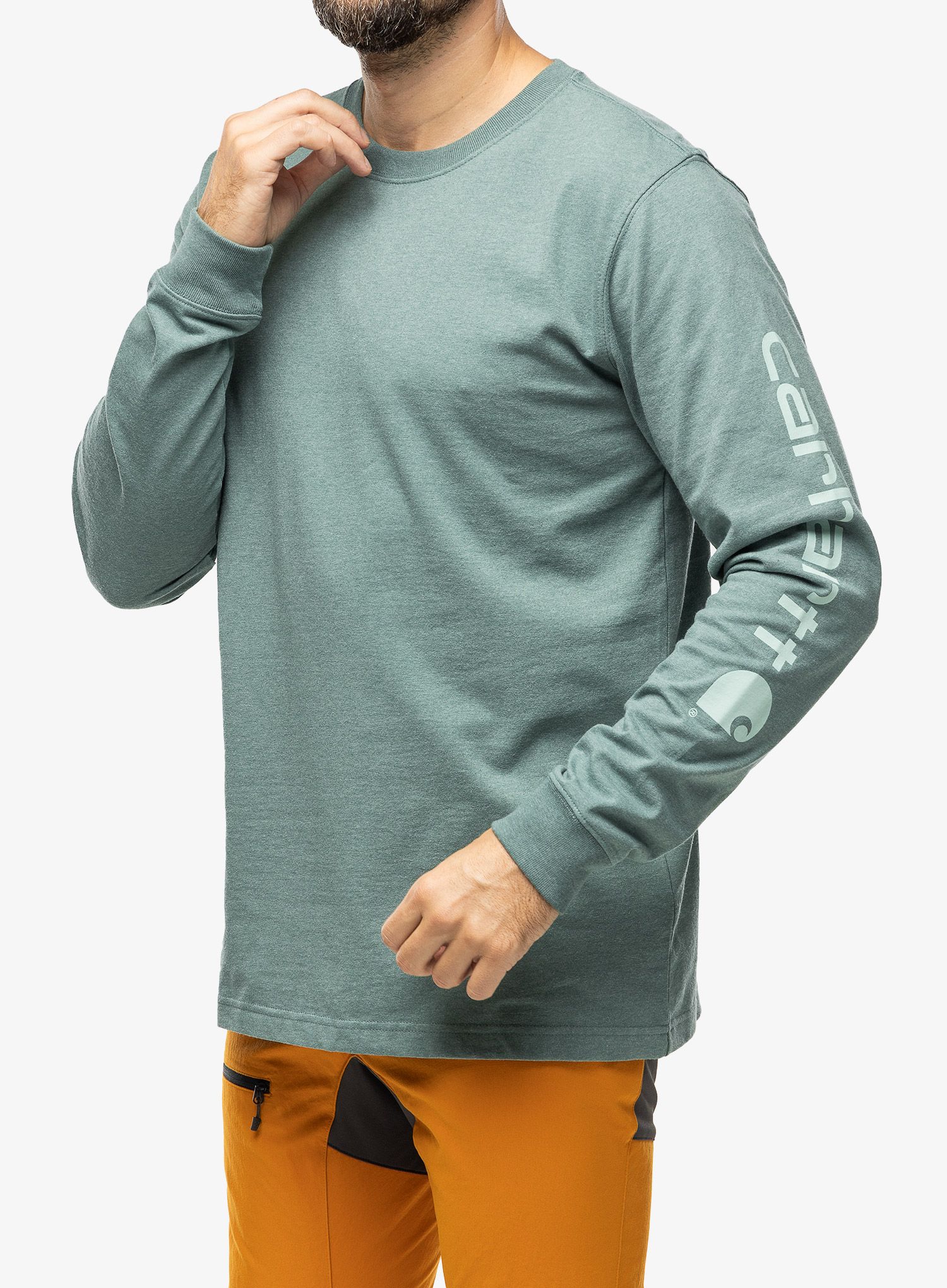 Mikina bez kapuce Carhartt Sleeve Logo T-Shirt L/S - sea pine heather