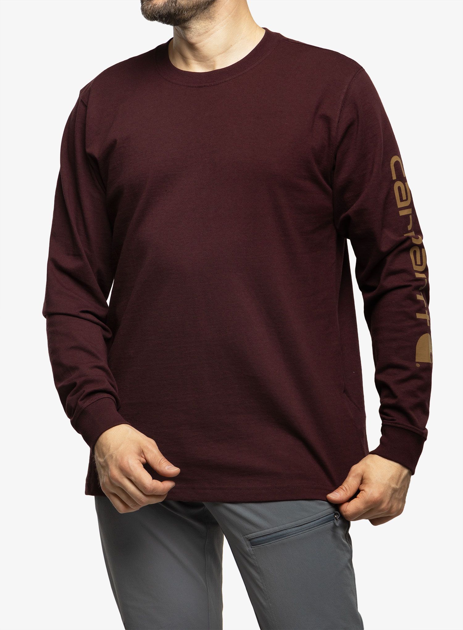 Tričko s dlouhým rukávem Carhartt Sleeve Logo T-Shirt L/S - port