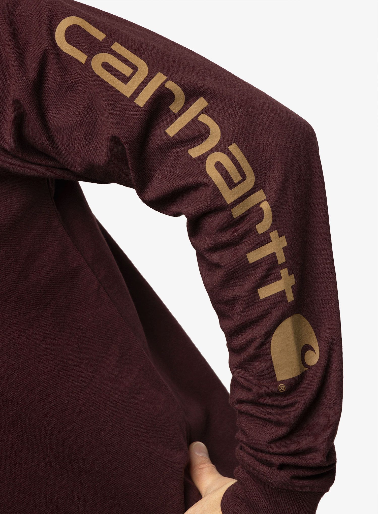Tričko s dlouhým rukávem Carhartt Sleeve Logo T-Shirt L/S - port