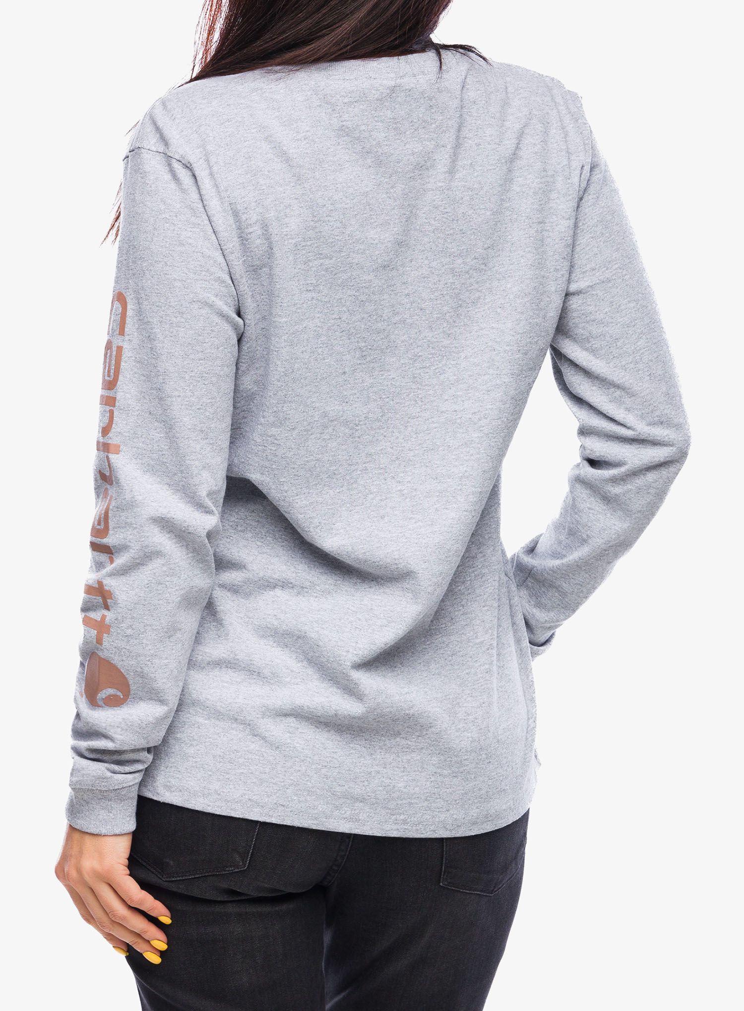 Dámské tričko s dlouhým rukávem Carhartt Workwear Logo L/S T-Shirt - heather grey