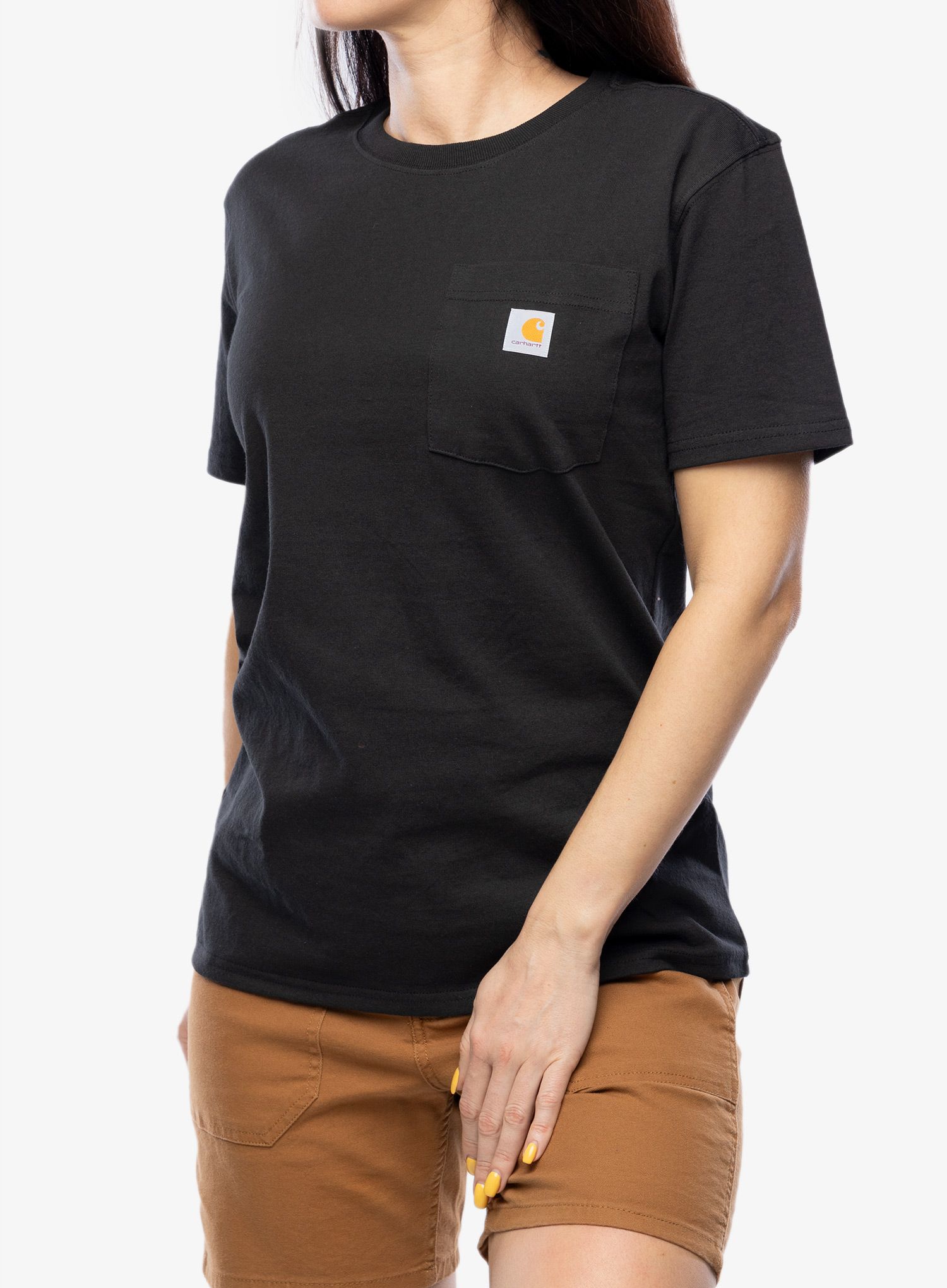 Bavlněné tričko dámské Carhartt Workwear Pocket S/S T-Shirt - black
