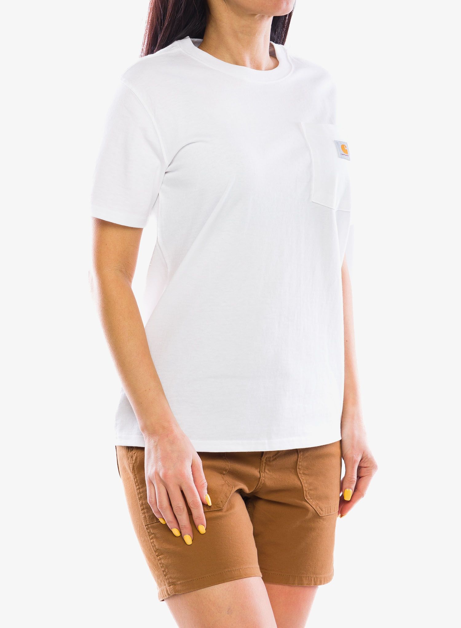 Bavlněné tričko dámské Carhartt Workwear Pocket S/S T-Shirt - white