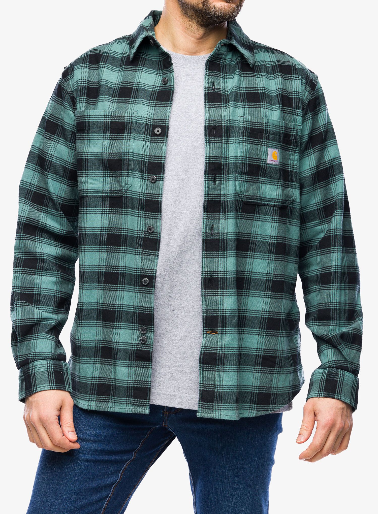 Turistická košile Cartartt Flannel L/S Plaid Shirt - sea pine
