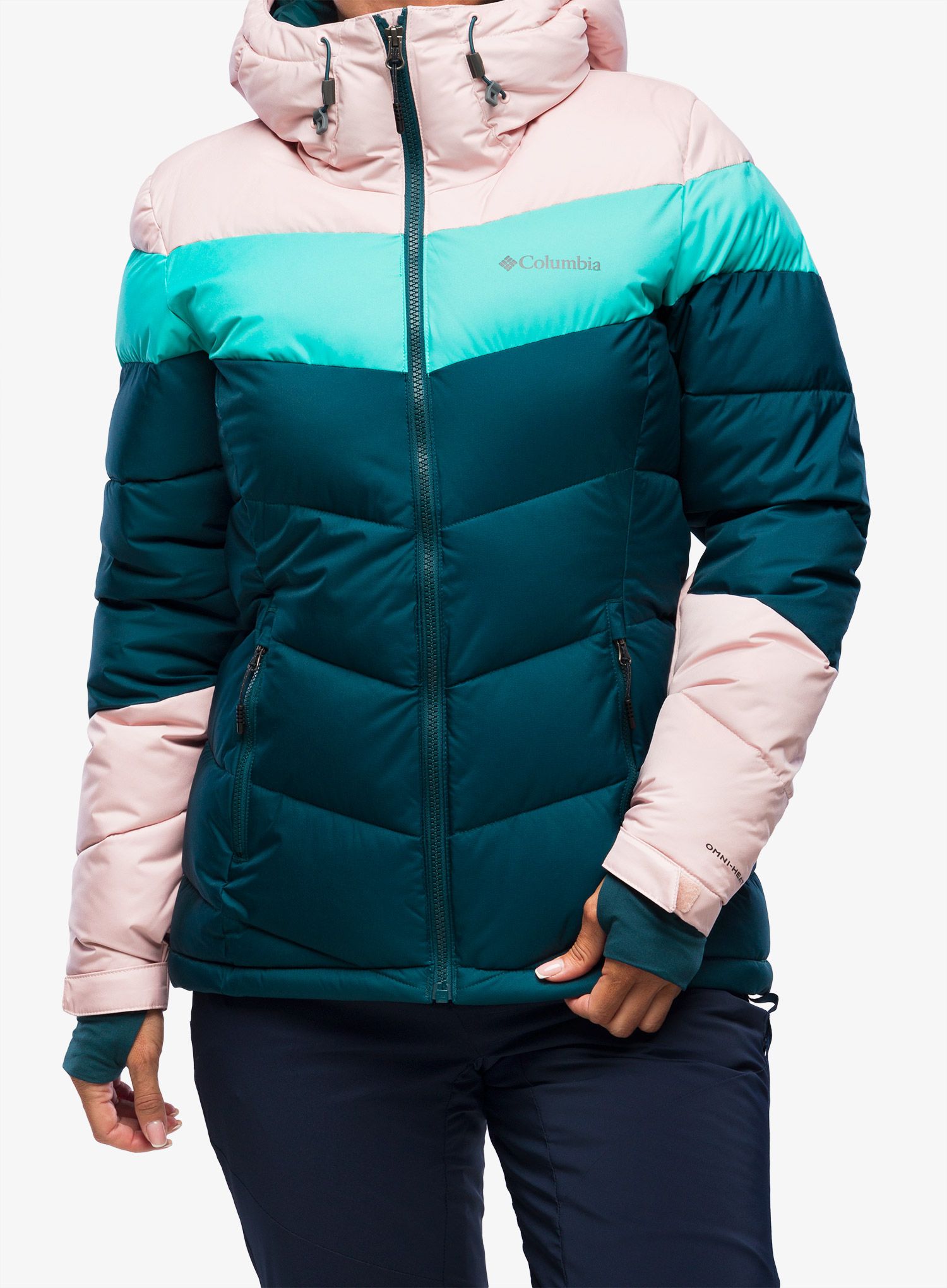 Dámská lyžařská bunda Columbia Abbott Peak Insulated Jacket - night wave/dusty pink/aqua