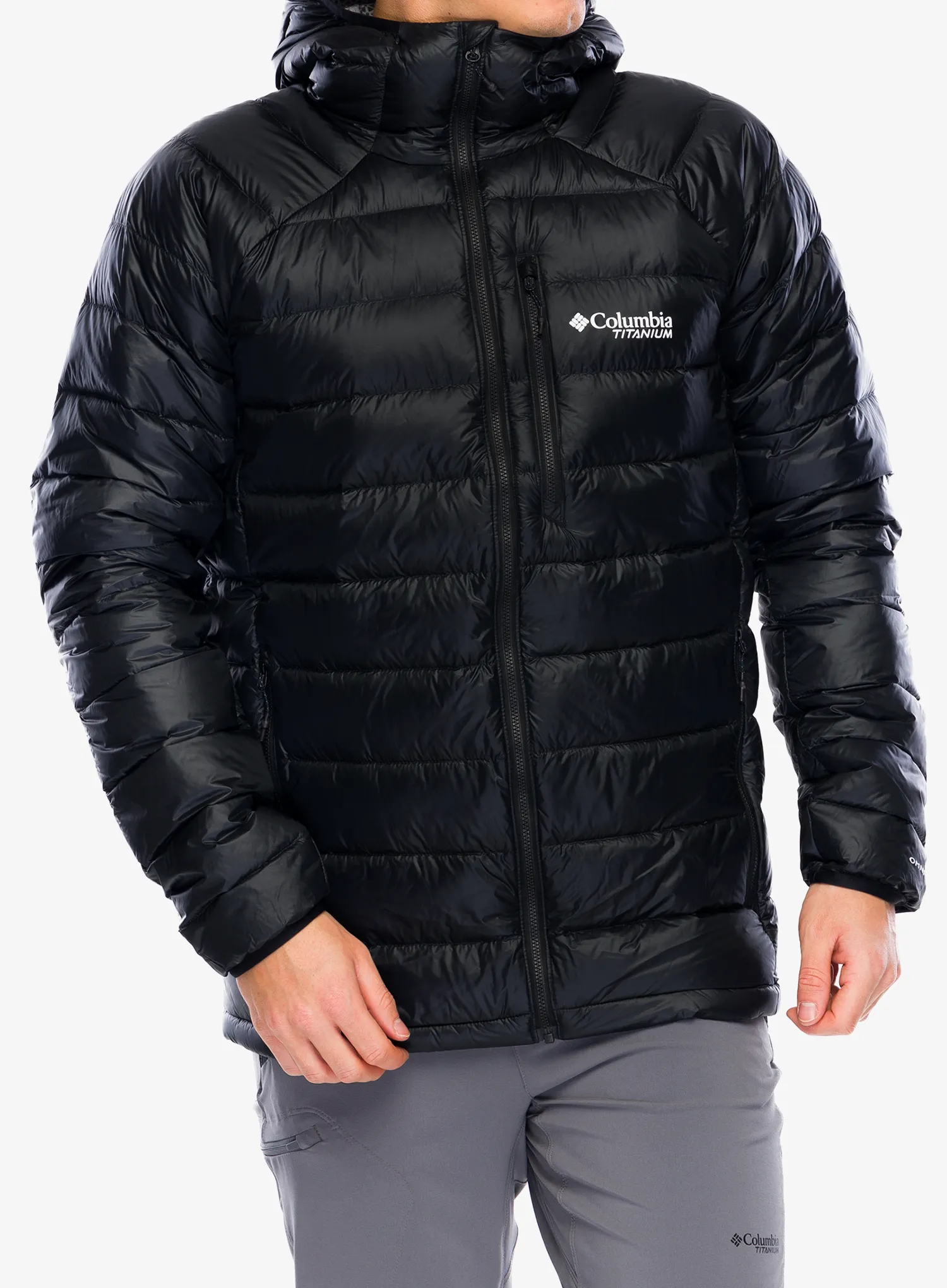 Péřová bunda Columbia Arctic Crest Down Hooded Jacket - black