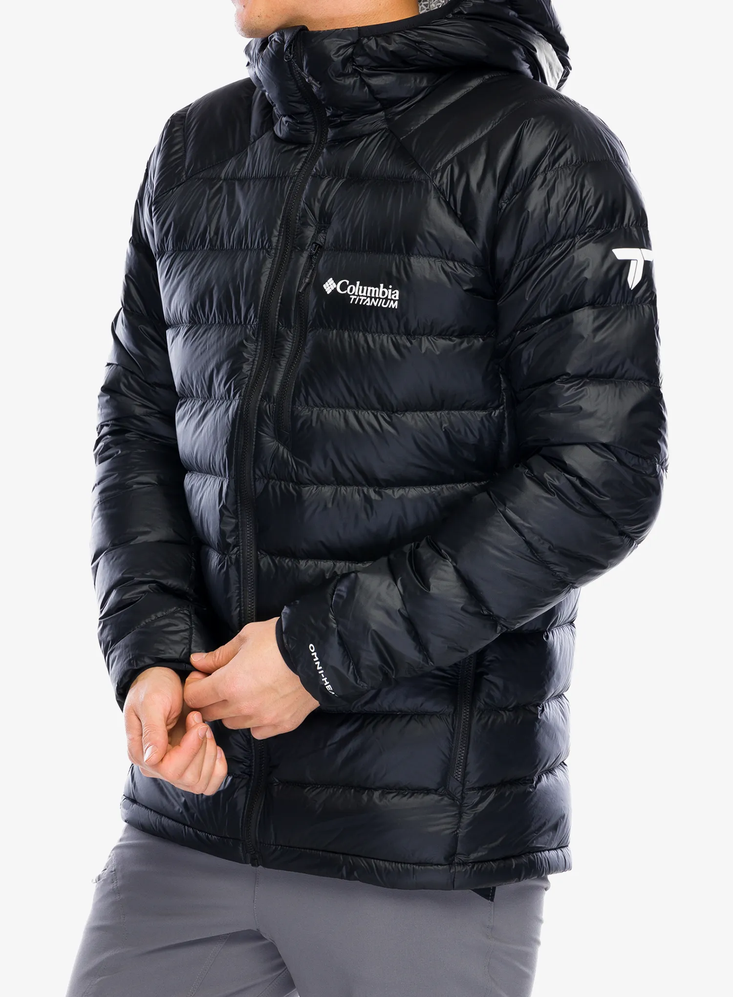 Péřová bunda Columbia Arctic Crest Down Hooded Jacket - black