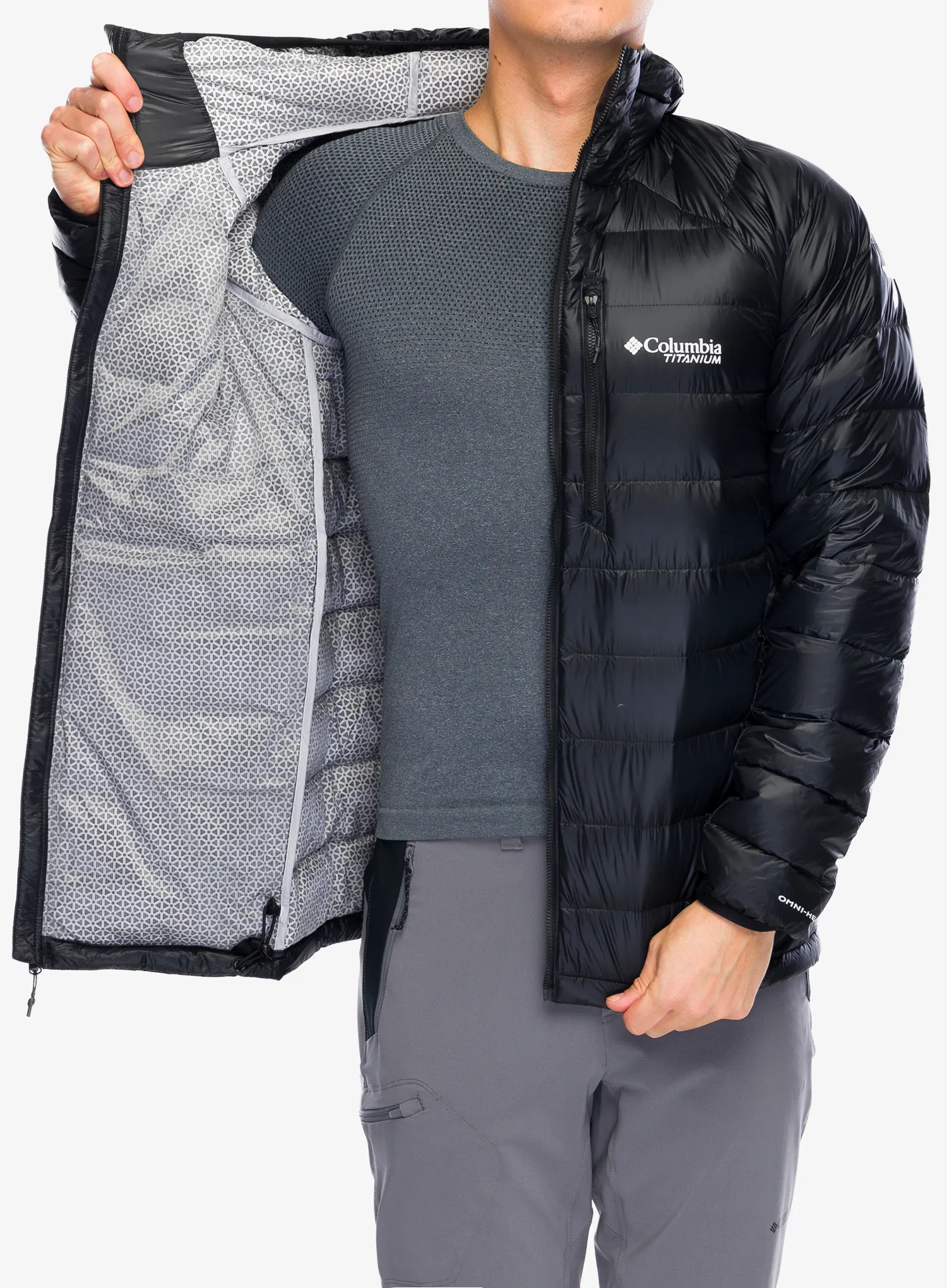 Péřová bunda Columbia Arctic Crest Down Hooded Jacket - black