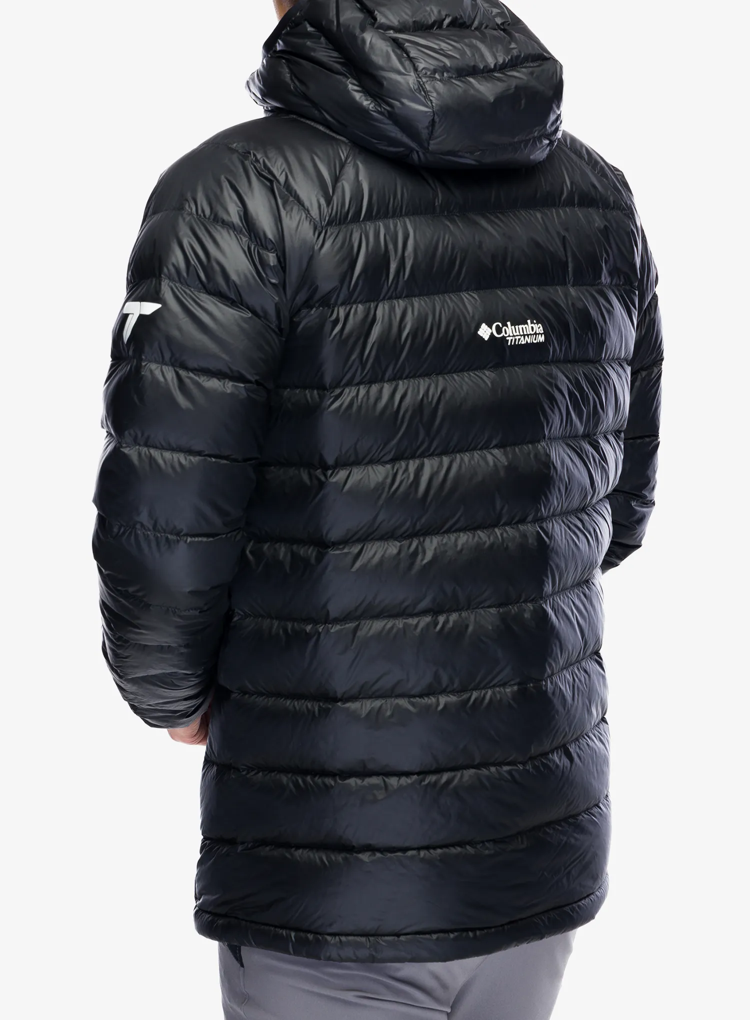 Péřová bunda Columbia Arctic Crest Down Hooded Jacket - black