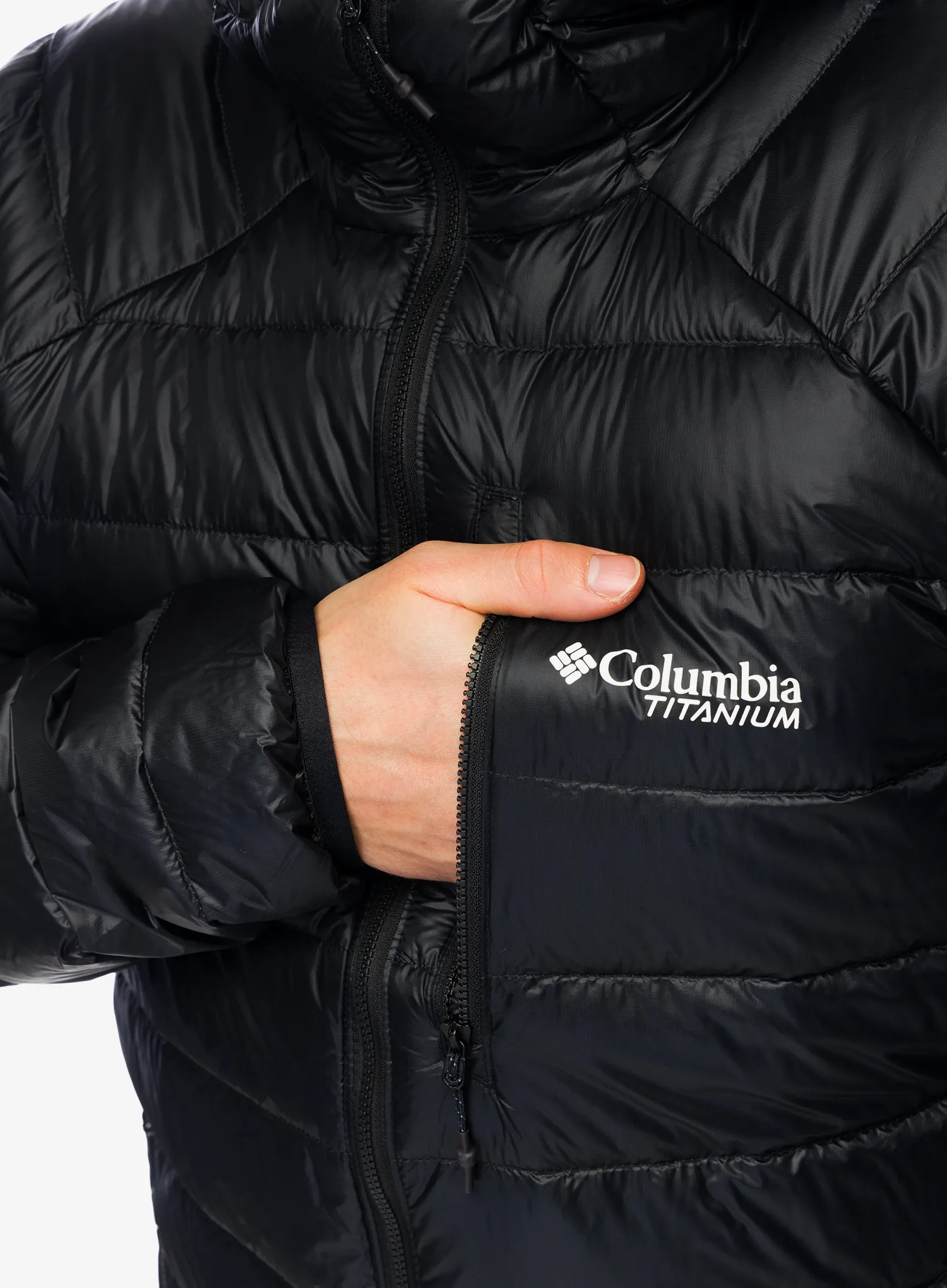 Péřová bunda Columbia Arctic Crest Down Hooded Jacket - black