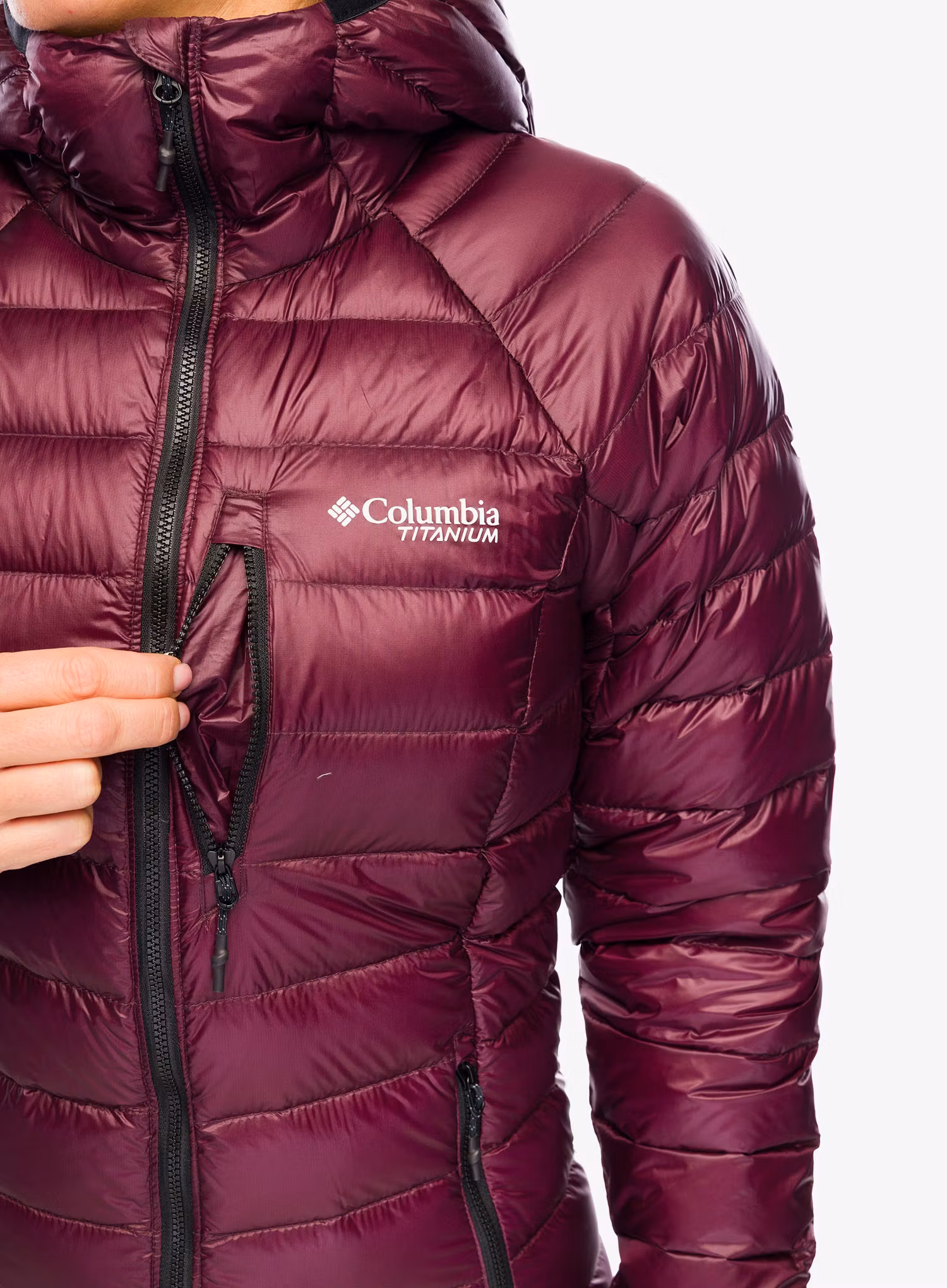 Dámská péřová bunda Columbia Arctic Crest Down Hooded Jacket - moonvista