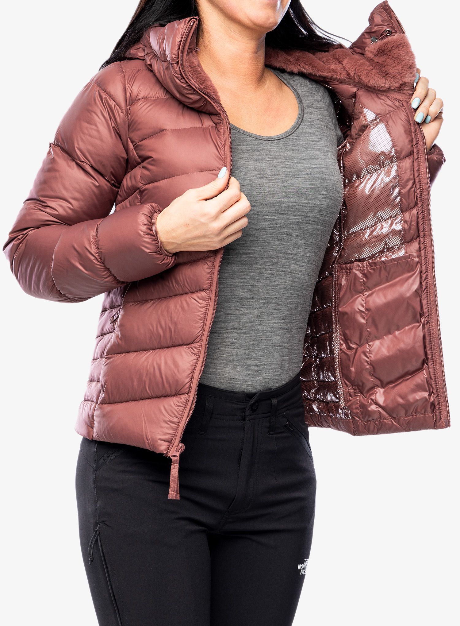Dámská péřová bunda Columbia Autumn Park Down Hooded Jacket - beetroot