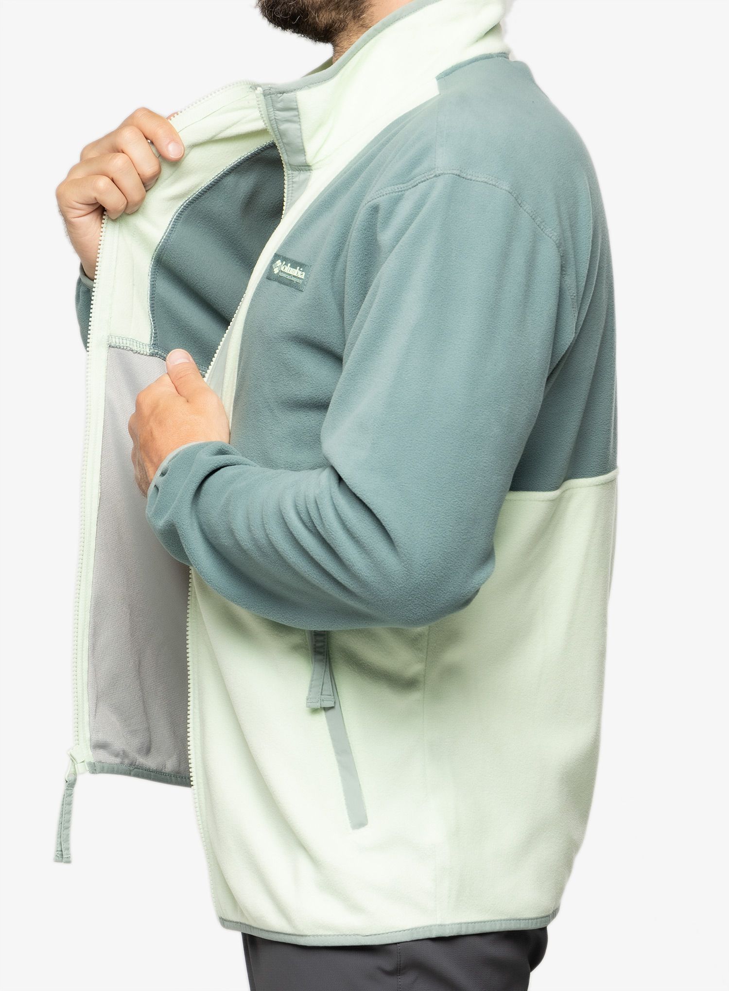 Fleece mikina Columbia Back Bowl™ Fleece Lightweight - metal/ice green/niagara