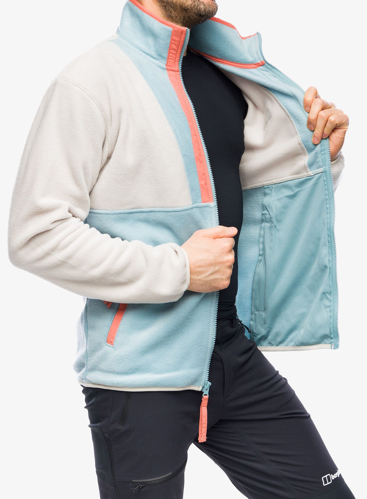 Pánská mikina Columbia Back Bowl Full Zip Fleece - dark stone/stone blue/peach