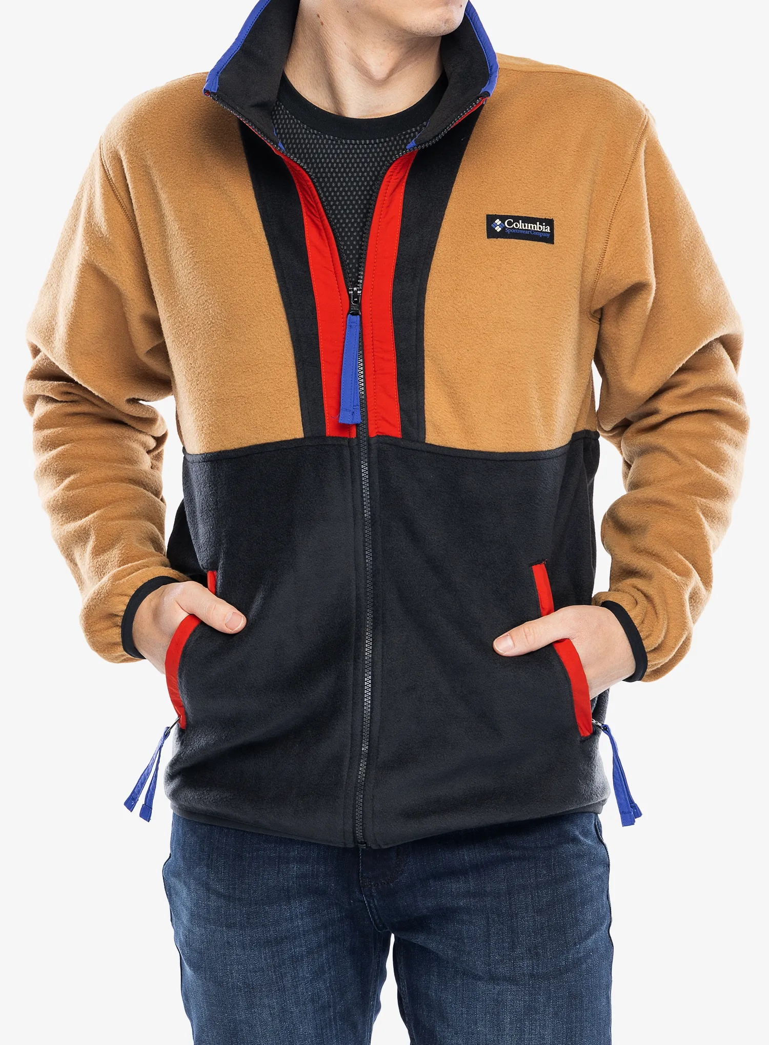 Fleece mikina Columbia Backbowl II Full Zip Fleece - camel brown/black
