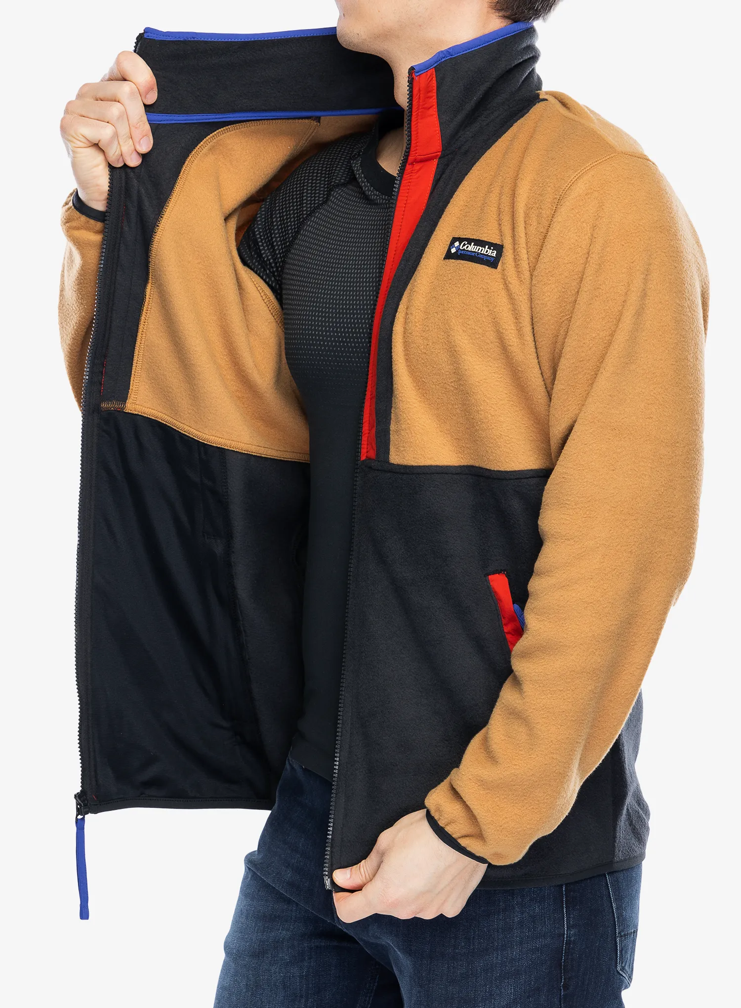 Fleece mikina Columbia Backbowl II Full Zip Fleece - camel brown/black