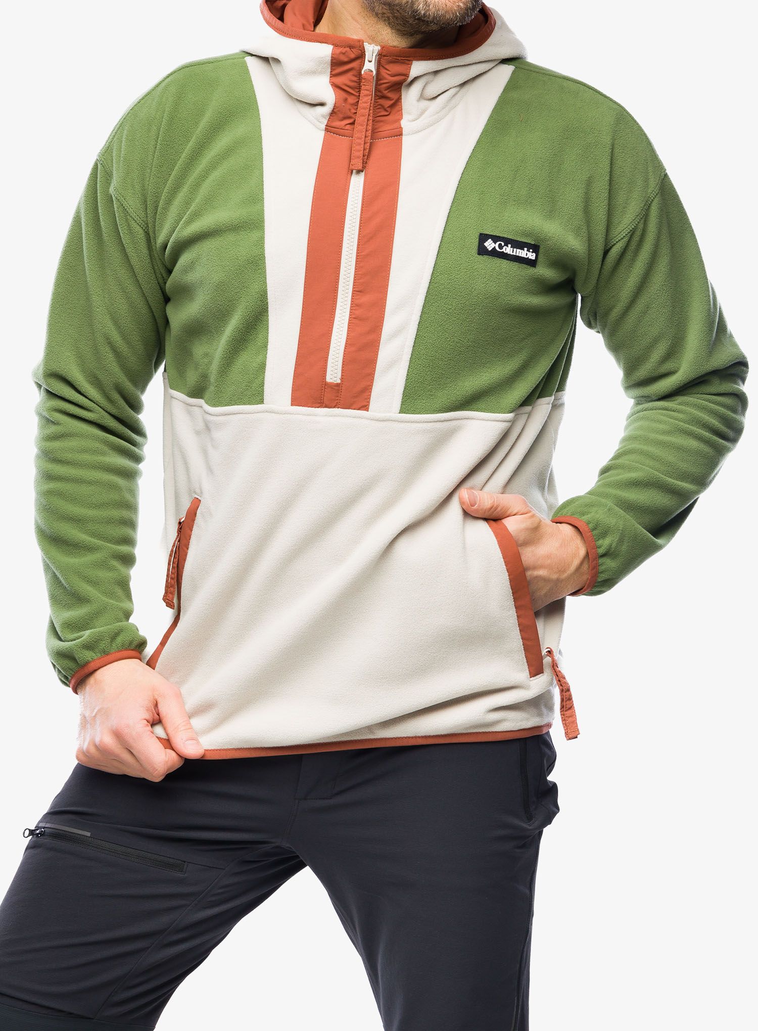 Mikina se zipem Columbia Backbowl Lite Half Zip Hoodie - canteen/dark stone/auburn