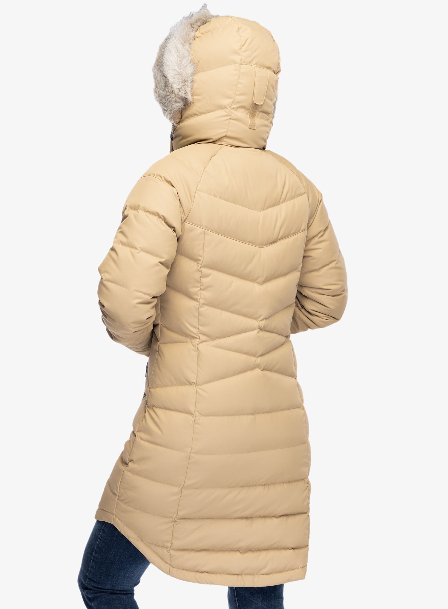 Dámský péřový kabát Columbia Belle Isle Mid Down Jacket - beach
