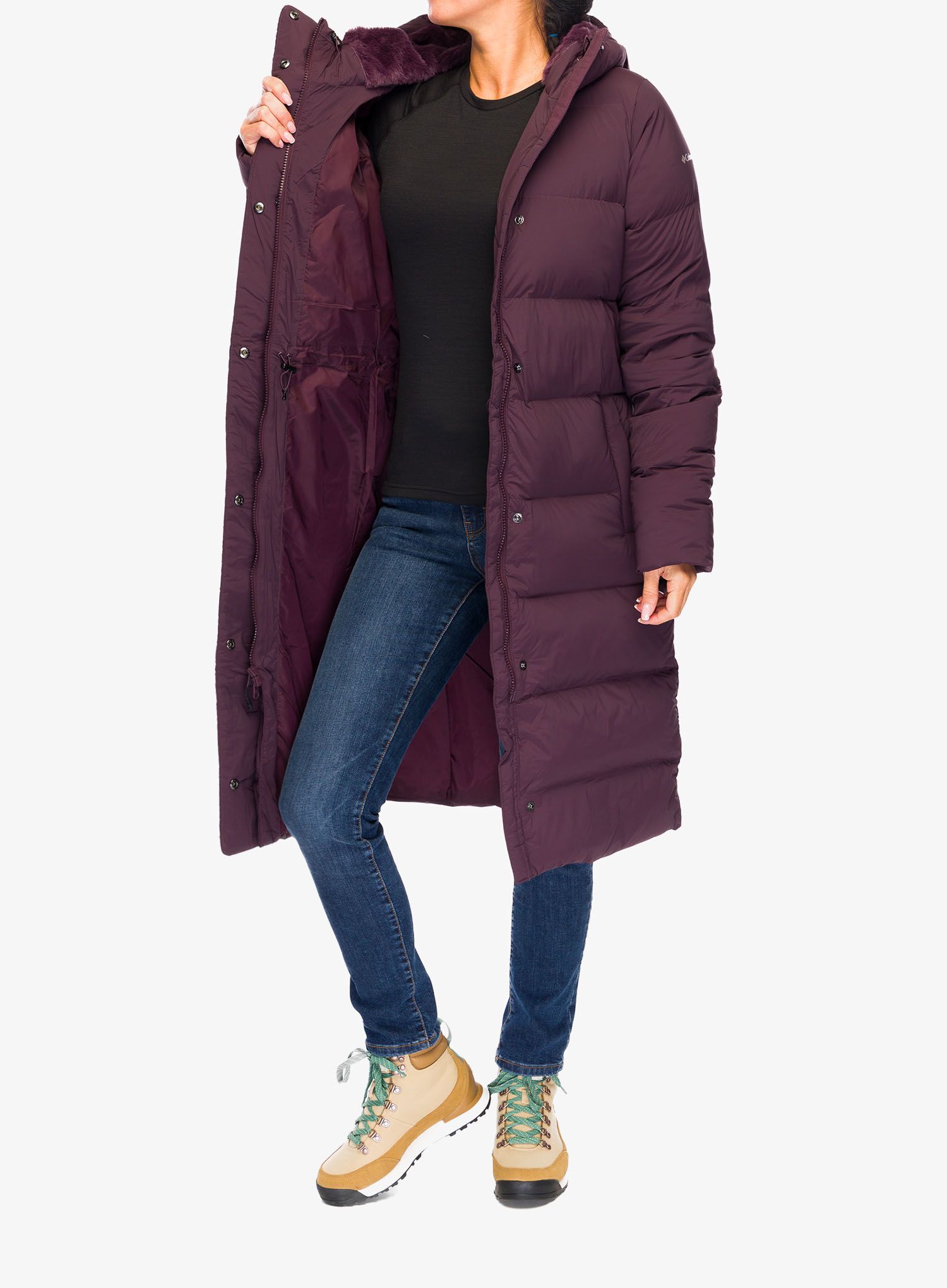 Dámský péřový kabát Columbia Boundless Days Long Down Jacket - moonvista