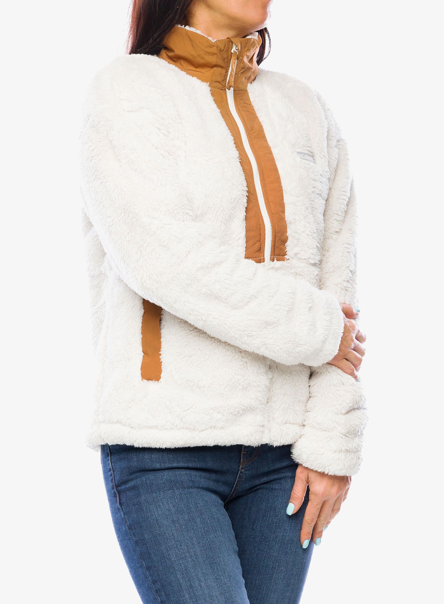 Fleecová mikina dámská Columbia Boundless Discovery Sherpa Full Zip - chalk/camel brown