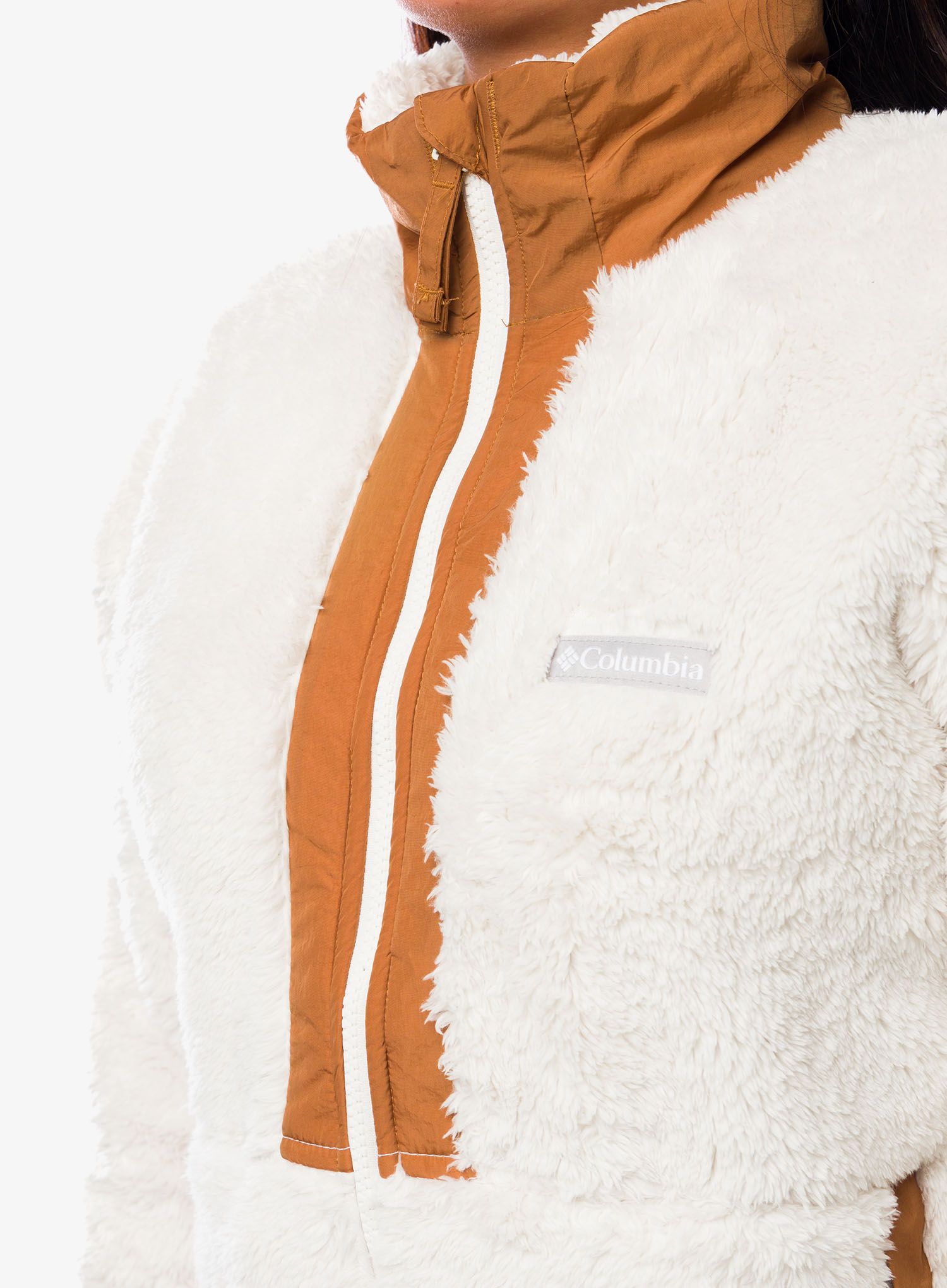 Fleecová mikina dámská Columbia Boundless Discovery Sherpa Full Zip - chalk/camel brown