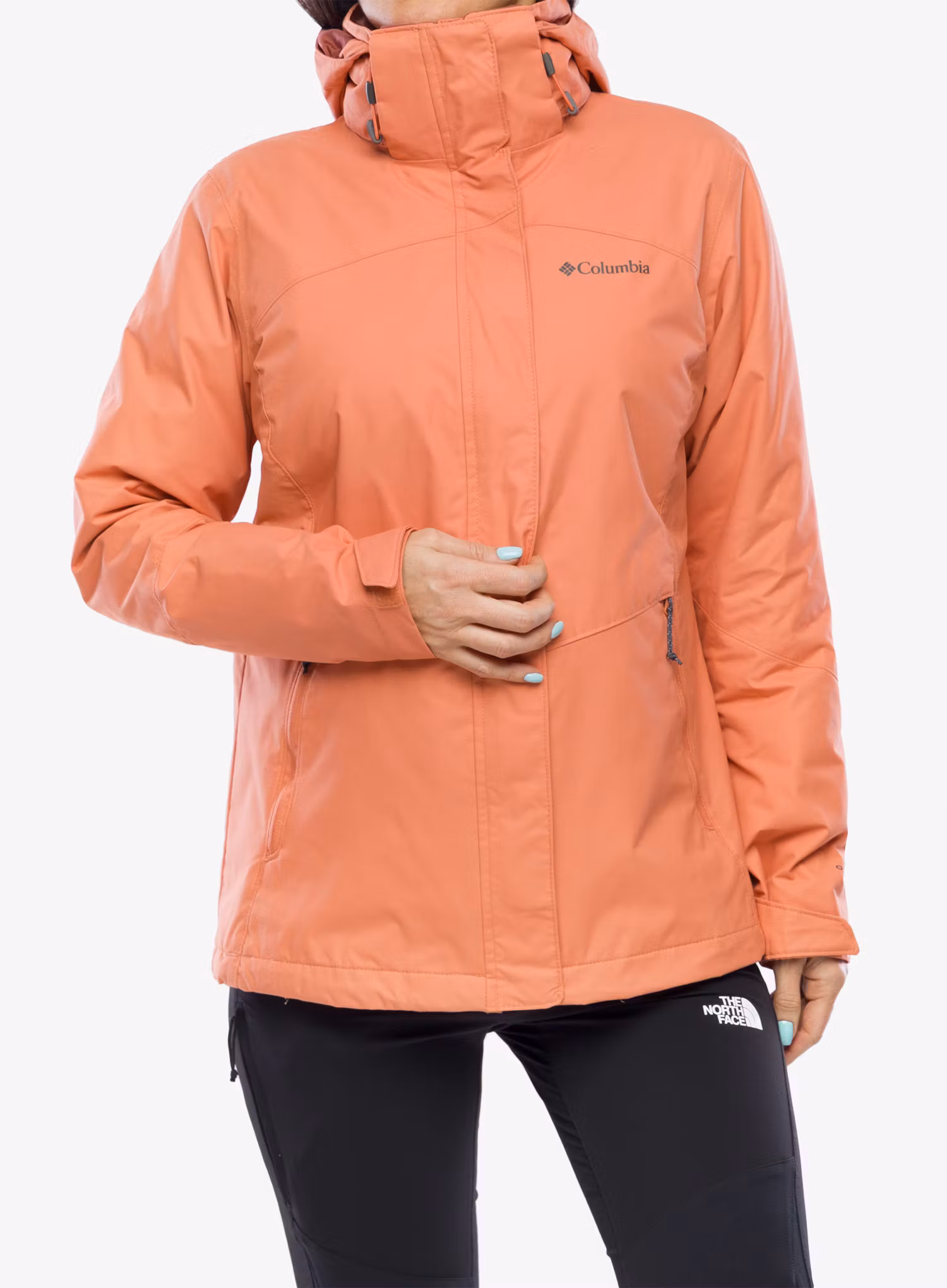 Bunda 3v1 dámská Columbia Bugaboo II Fleece Interchange Jacket - faded peach/beetroot lining