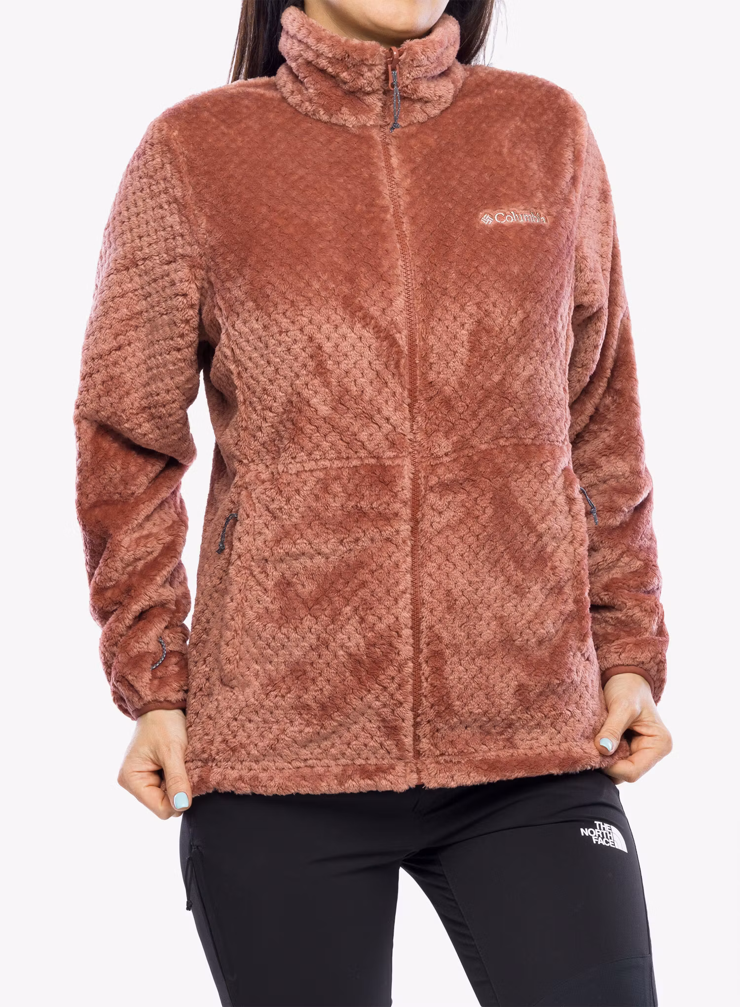 Bunda 3v1 dámská Columbia Bugaboo II Fleece Interchange Jacket - faded peach/beetroot lining