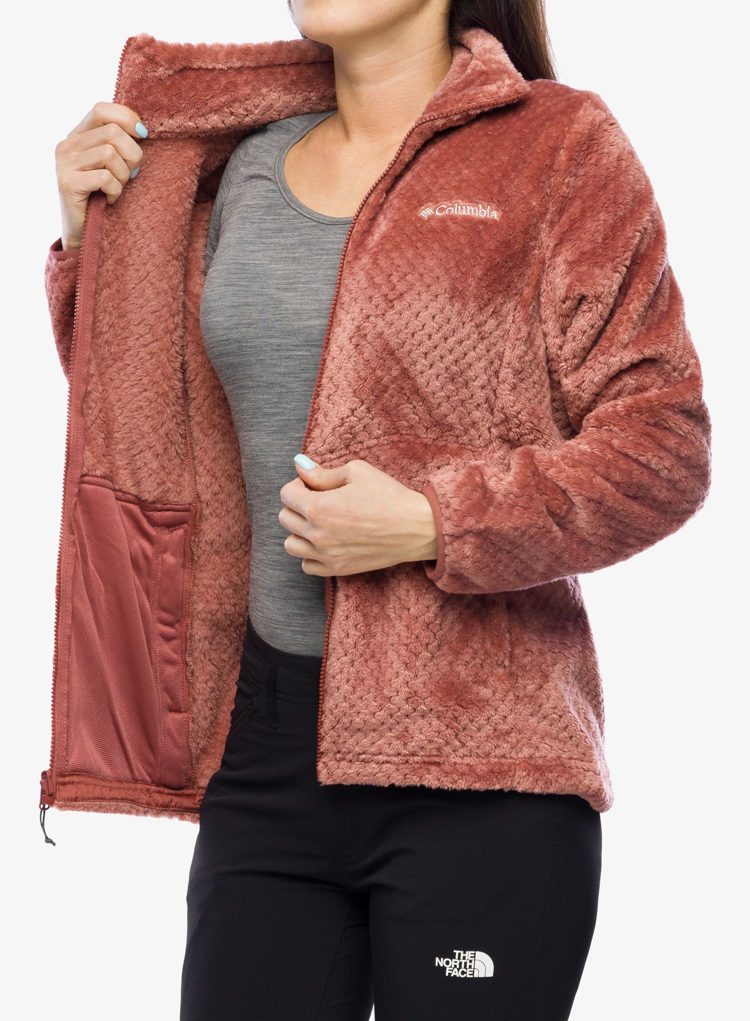 Bunda 3v1 dámská Columbia Bugaboo II Fleece Interchange Jacket - faded peach/beetroot lining