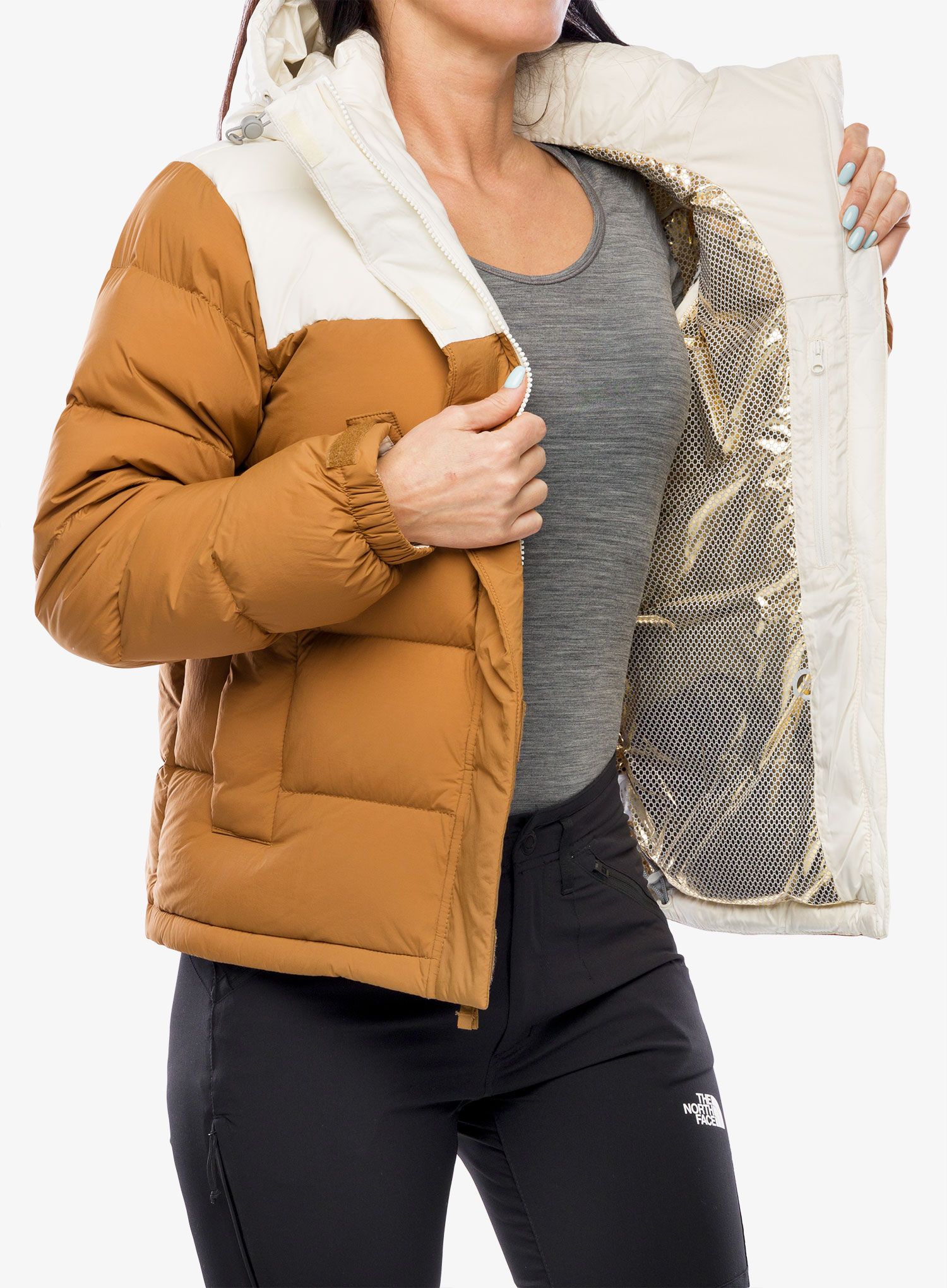 Dámská péřová bunda Columbia Bulo Point II Down Jacket - camel brown/chalk crinkle
