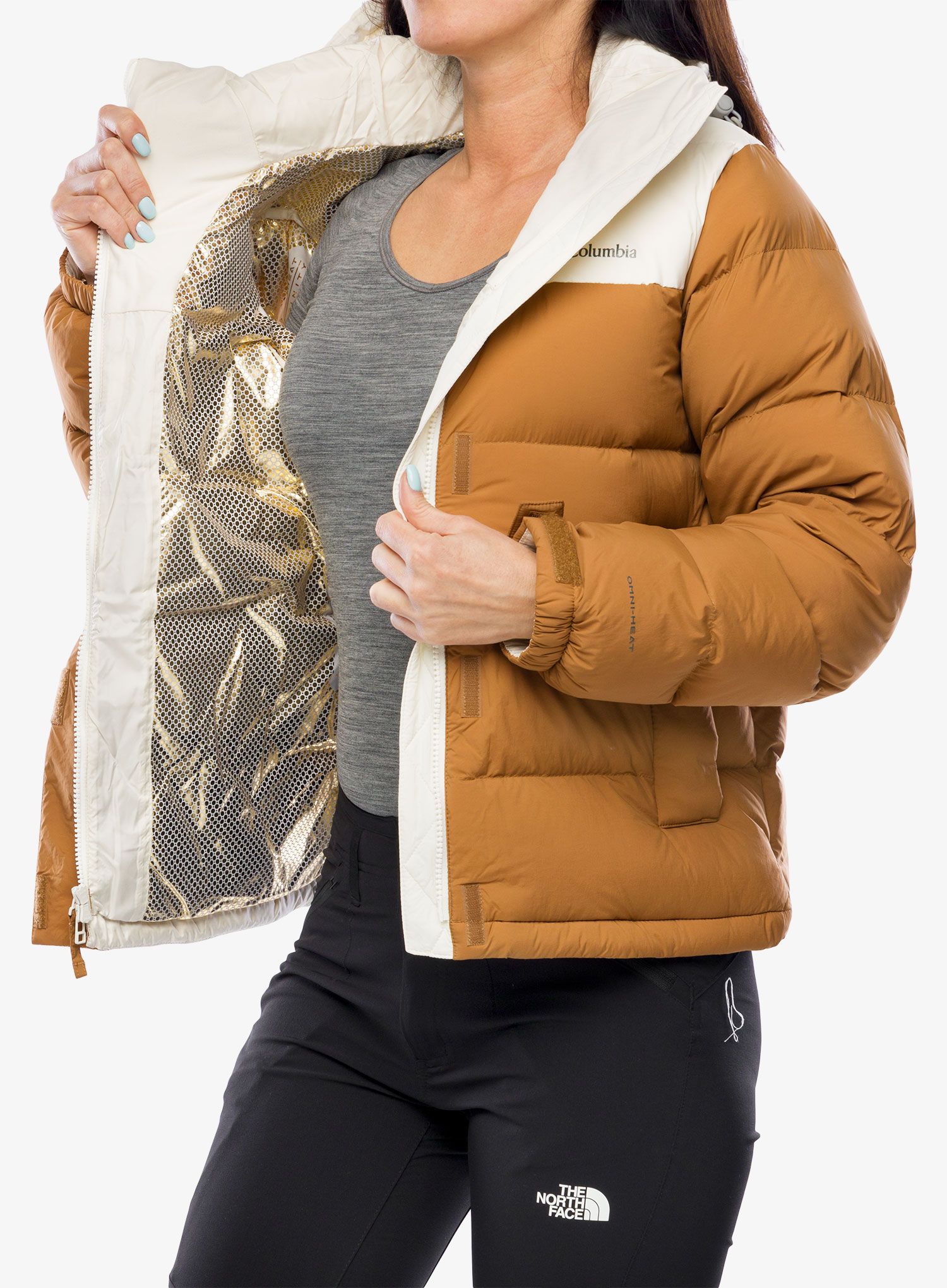 Dámská péřová bunda Columbia Bulo Point II Down Jacket - camel brown/chalk crinkle