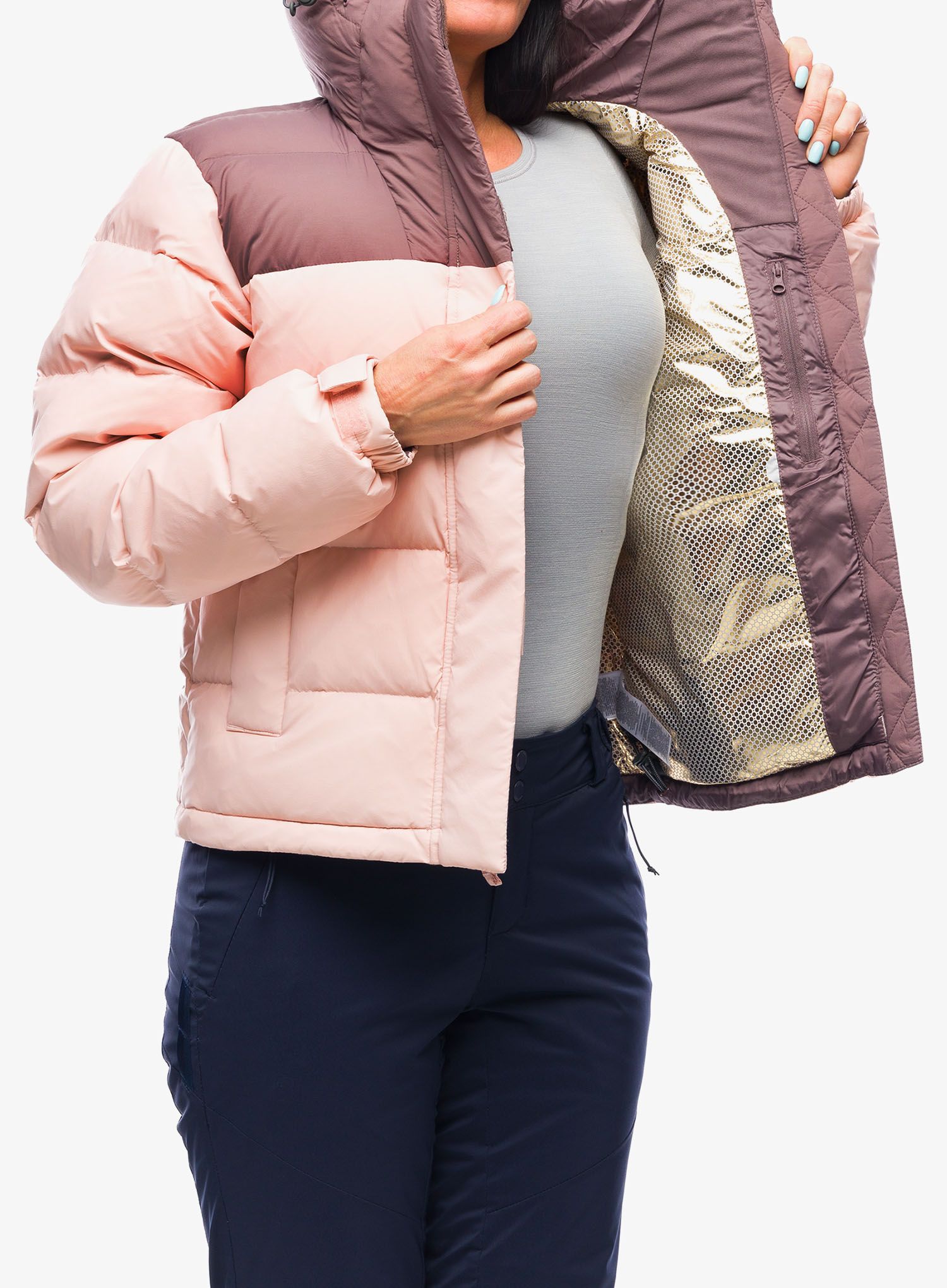 Dámská zimní bunda Columbia Bulo Point II Down Jacket - dusty pink/basalt crinkle