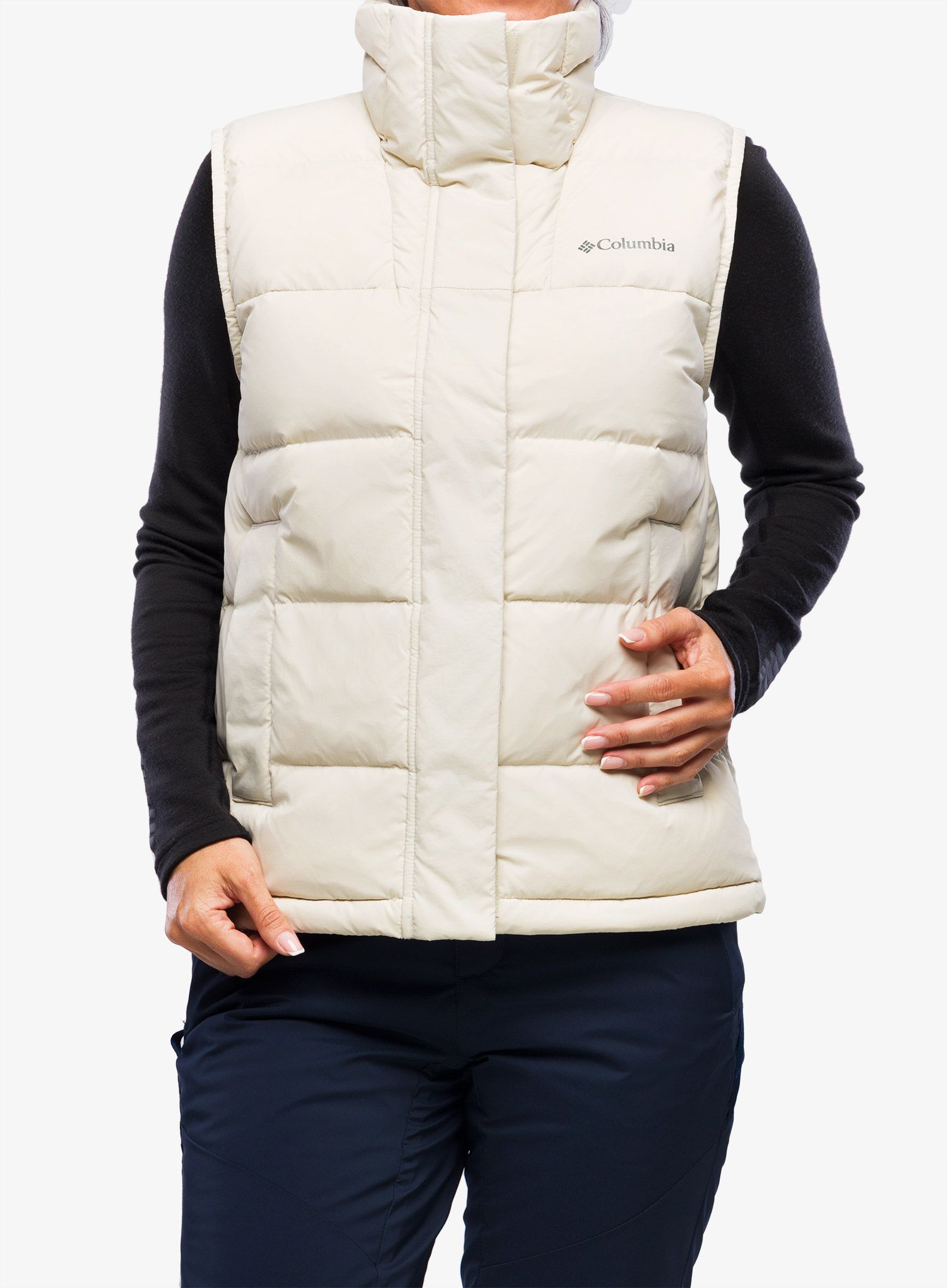 Péřová vesta dámská Columbia Bulo Point II Down Vest - dark stone crinkle