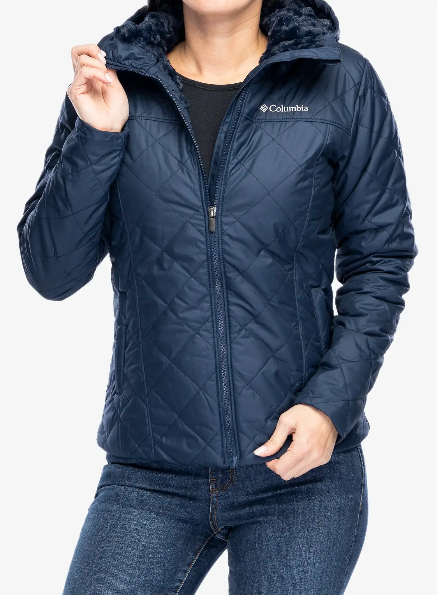 Zateplená bunda dámská Columbia Copper Crest II Hooded Jacket - collegiate navy