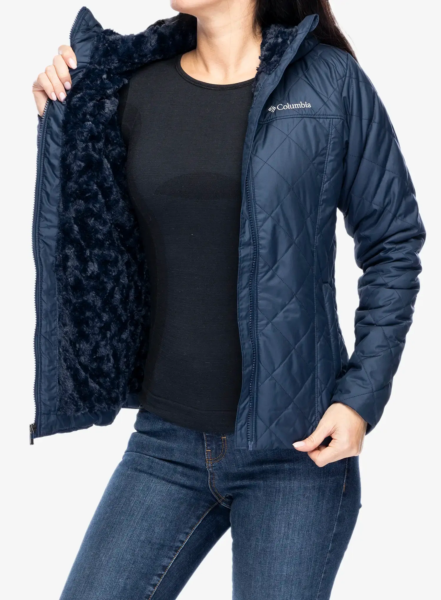 Zateplená bunda dámská Columbia Copper Crest II Hooded Jacket - collegiate navy