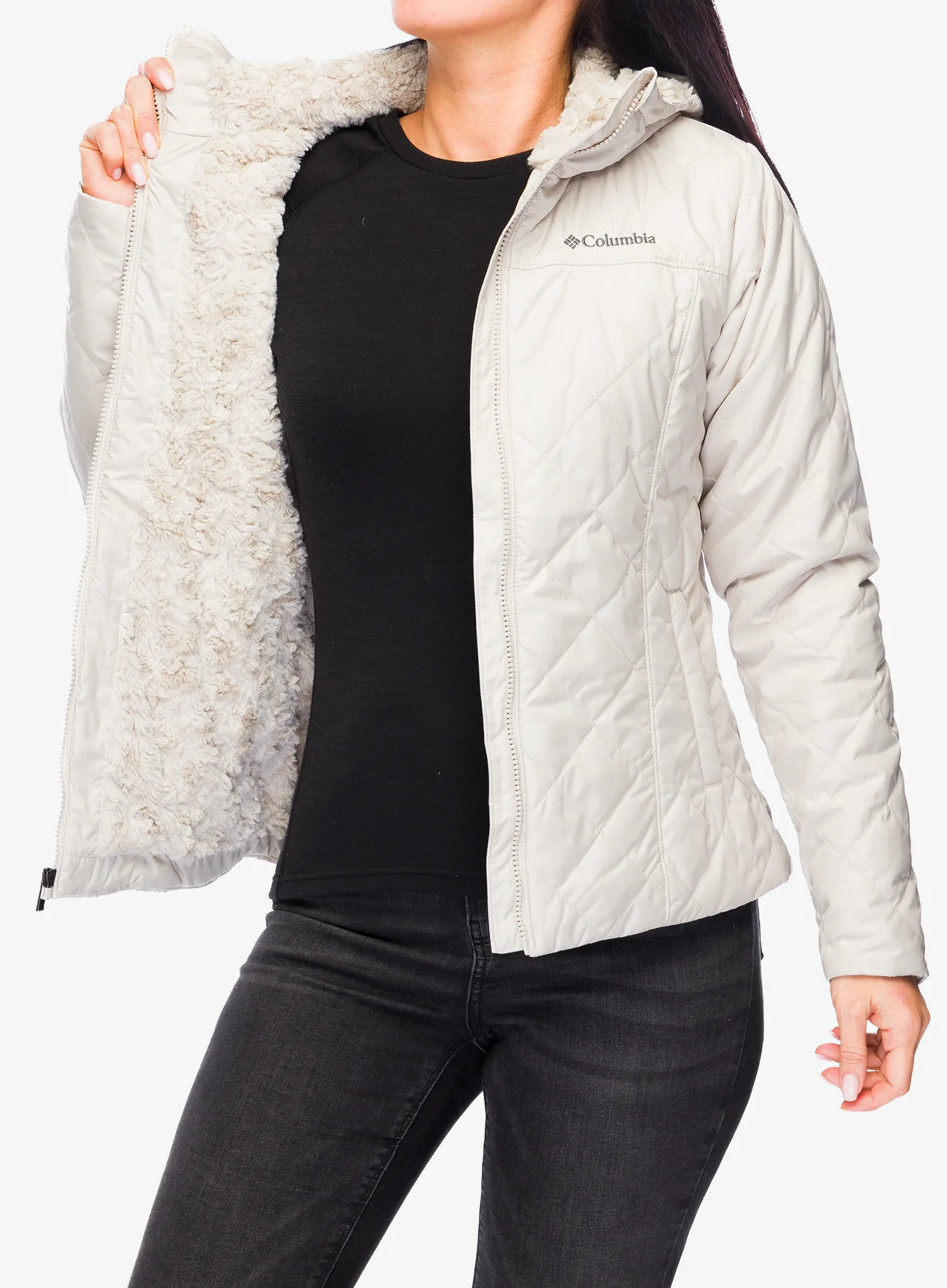 Zateplená bunda dámská Columbia Copper Crest II Hooded Jacket - dark stone