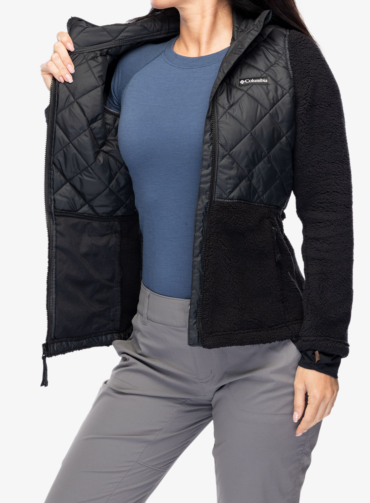 Hybridní bunda Columbia Crested Peak Full Zip - black