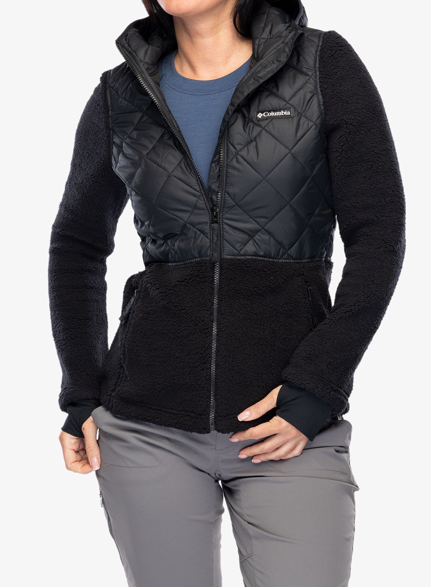 Hybridní bunda Columbia Crested Peak Full Zip - black