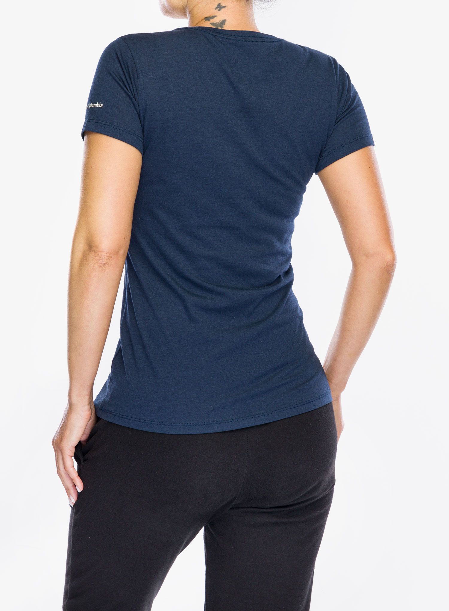 Bavlněné tričko dámské Columbia Daisy Days S/S Graphic Tee - collegiate navy/foxy omblur