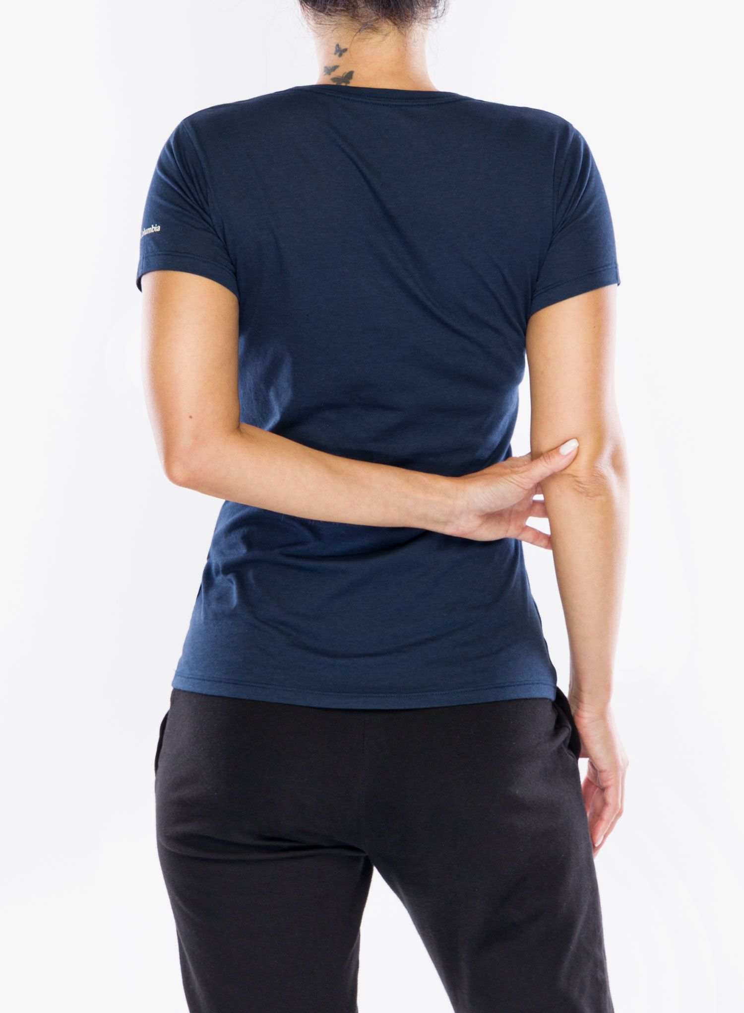Bavlněné tričko dámské Columbia Daisy Days S/S Graphic Tee - collegiate navy/foxy omblur