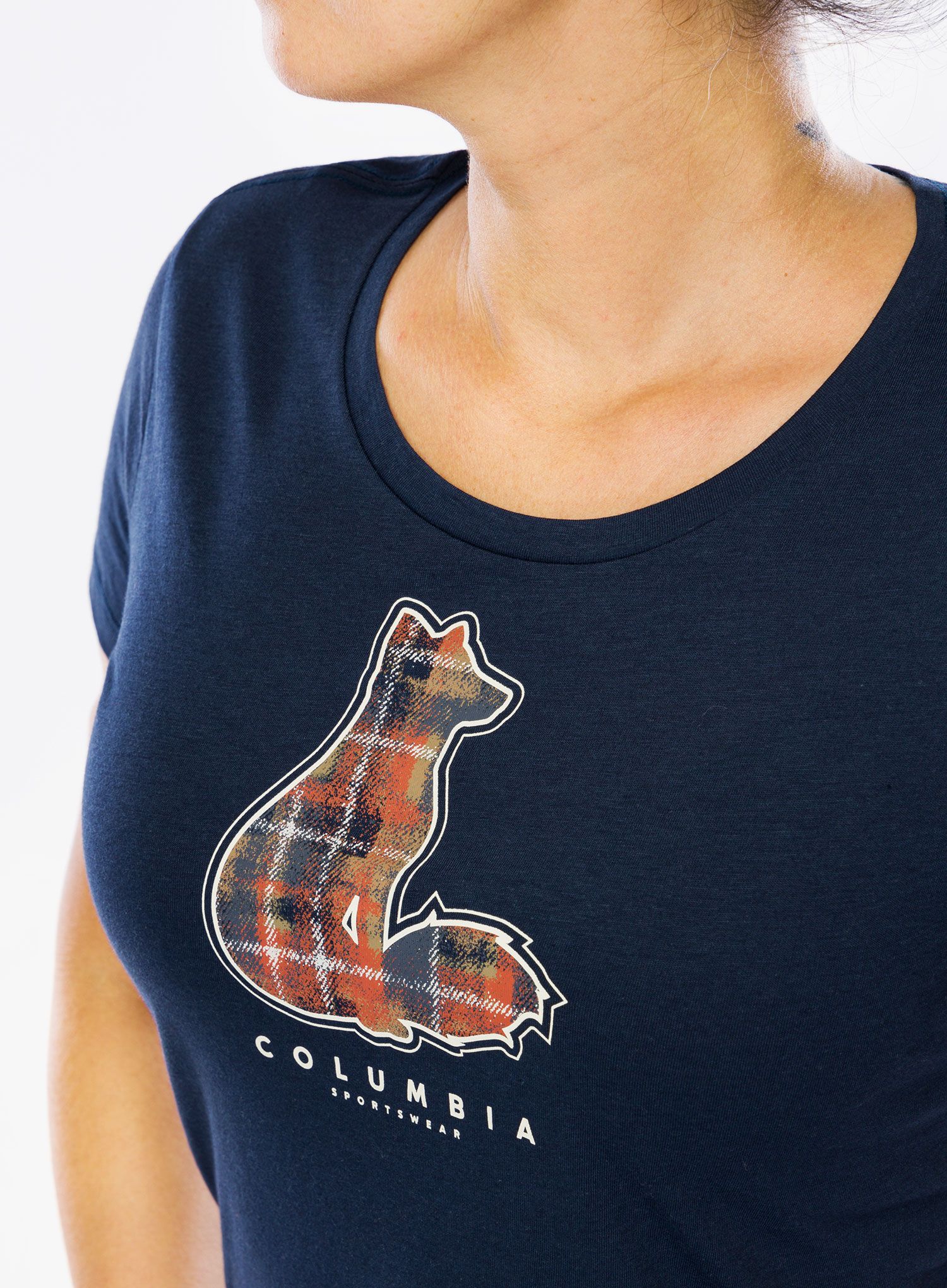 Bavlněné tričko dámské Columbia Daisy Days S/S Graphic Tee - collegiate navy/foxy omblur