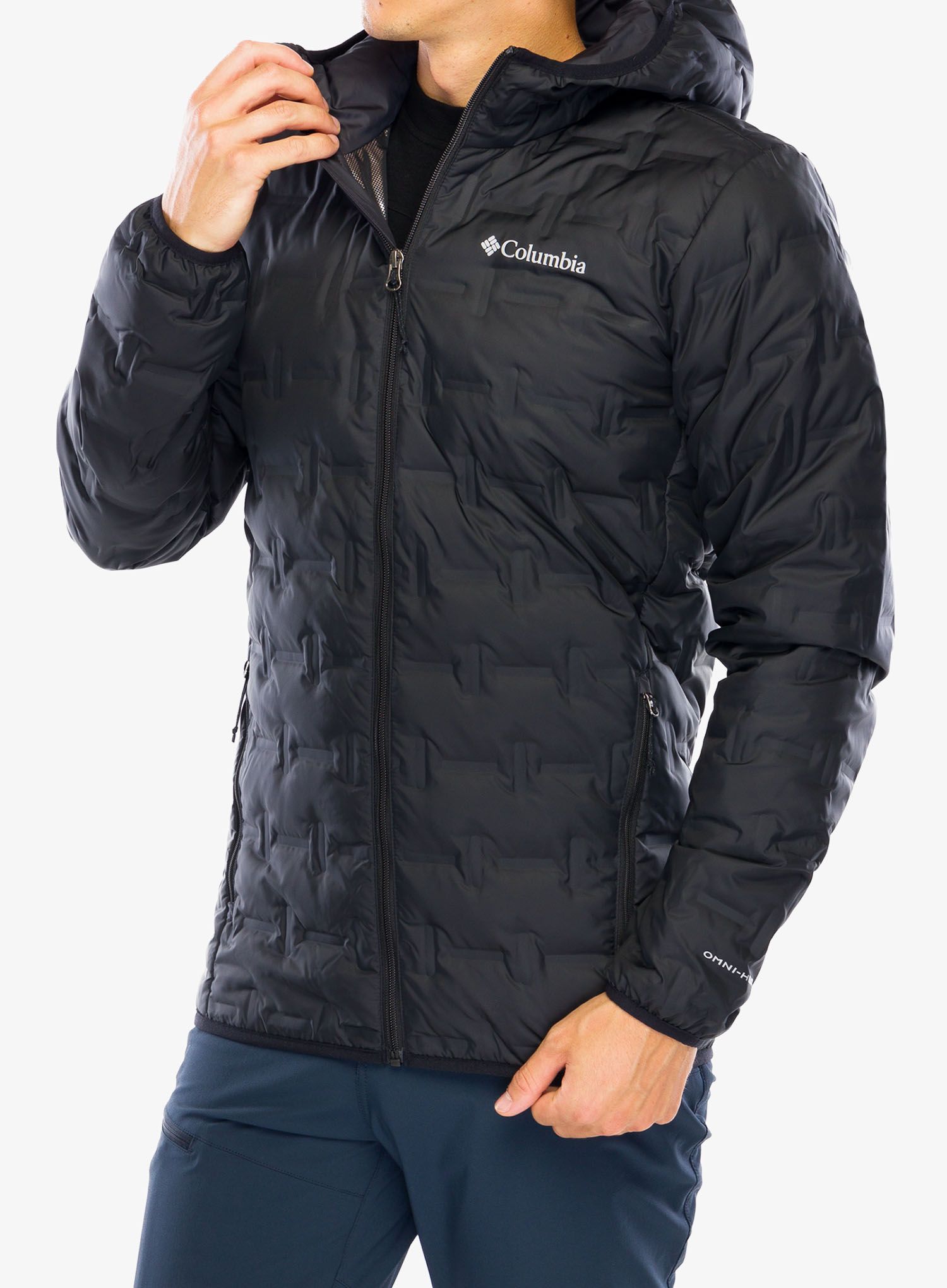 Péřová bunda Columbia Delta Ridge Down Hooded Jacket - black