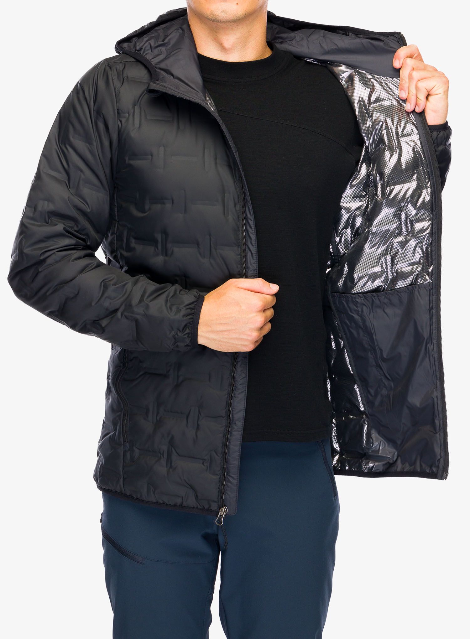 Péřová bunda Columbia Delta Ridge Down Hooded Jacket - black