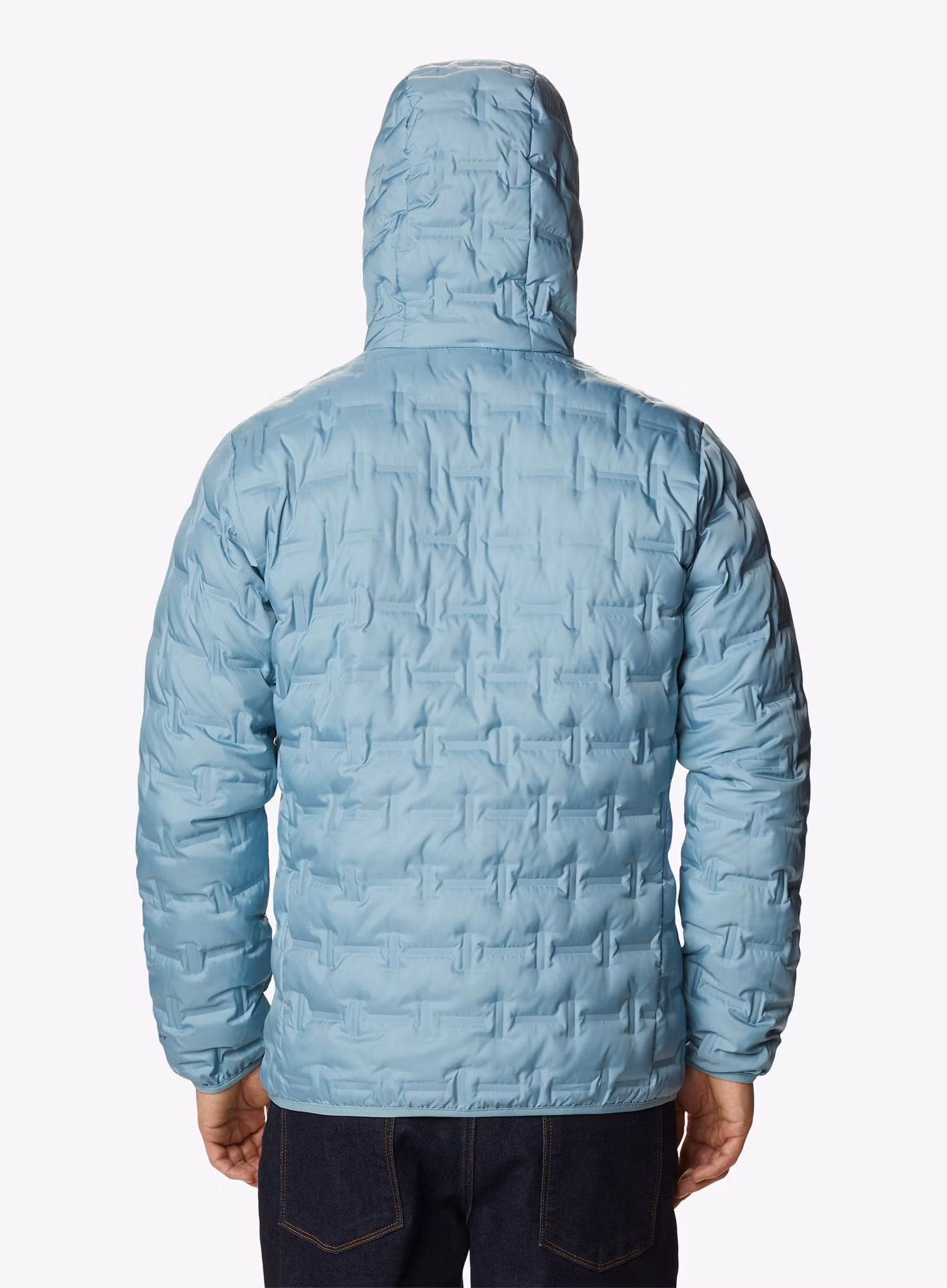 Péřová bunda pánská Columbia Delta Ridge Down Hooded Jacket - stone blue