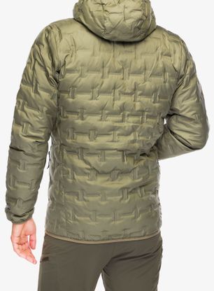Péřová bunda Columbia Delta Ridge Down Hooded Jacket - stone green