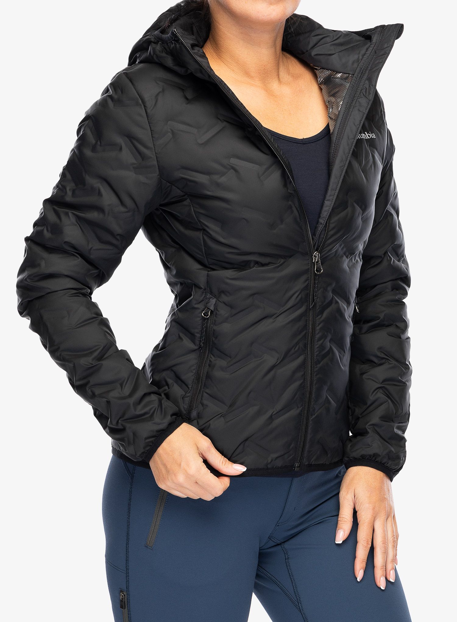 Dámská péřová bunda Columbia Delta Ridge II Down Hooded Jacket - black