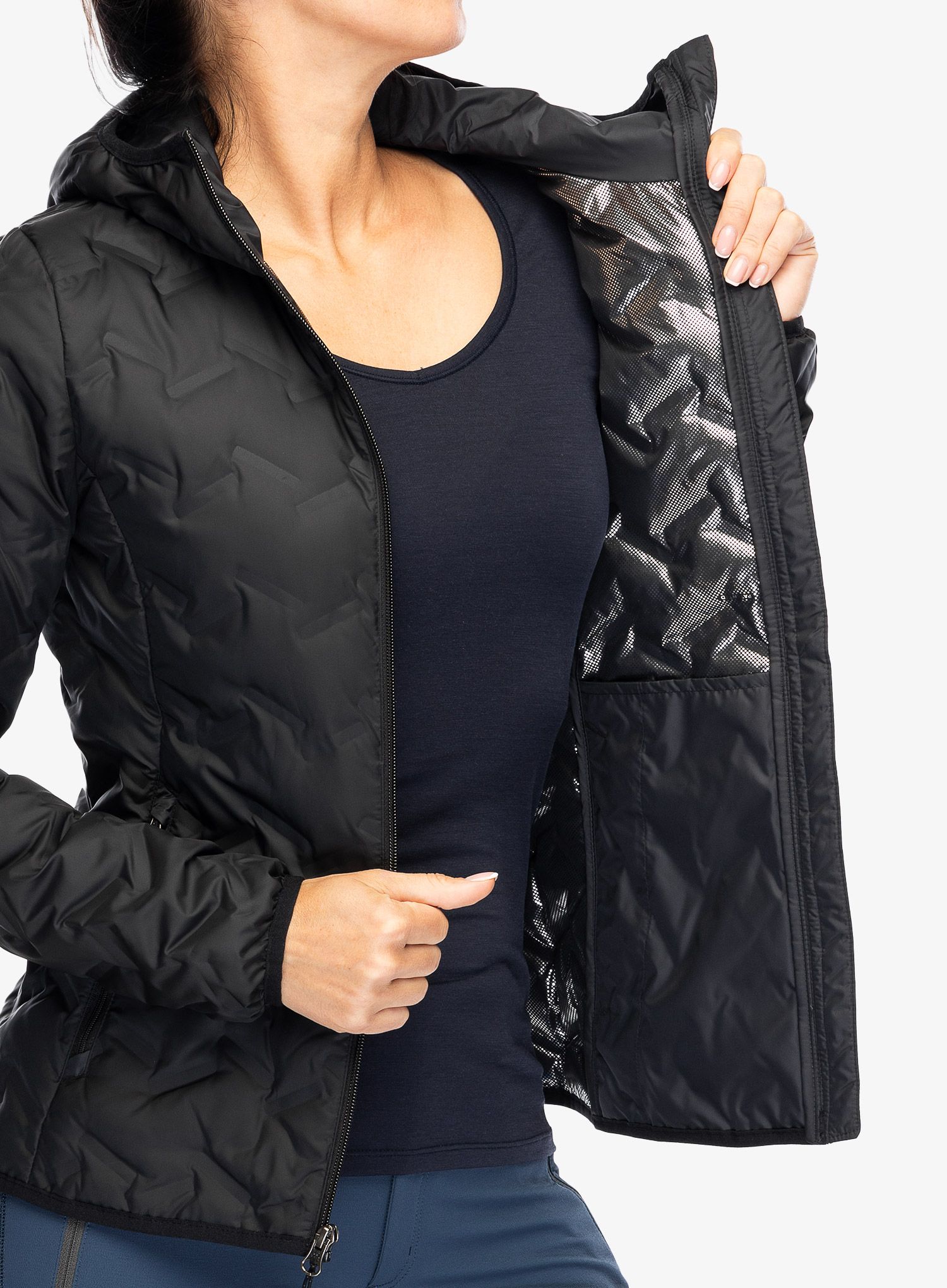 Dámská péřová bunda Columbia Delta Ridge II Down Hooded Jacket - black