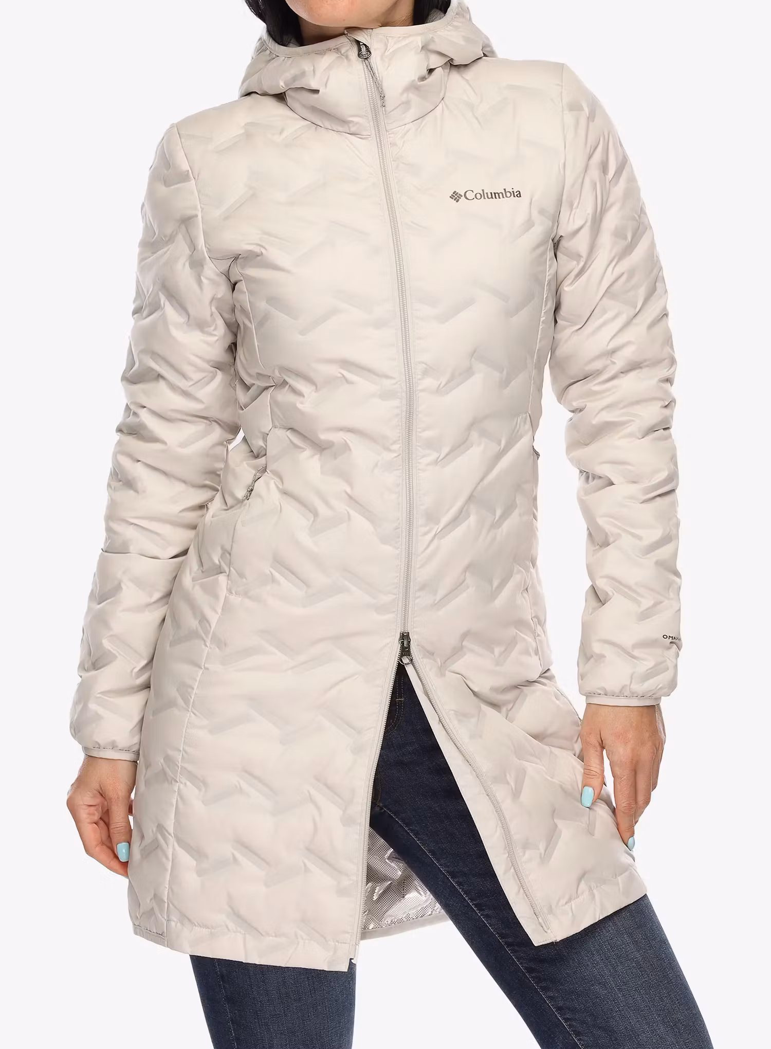 Dámský péřový kabát Columbia Delta Ridge II Long Down Jacket - dark stone