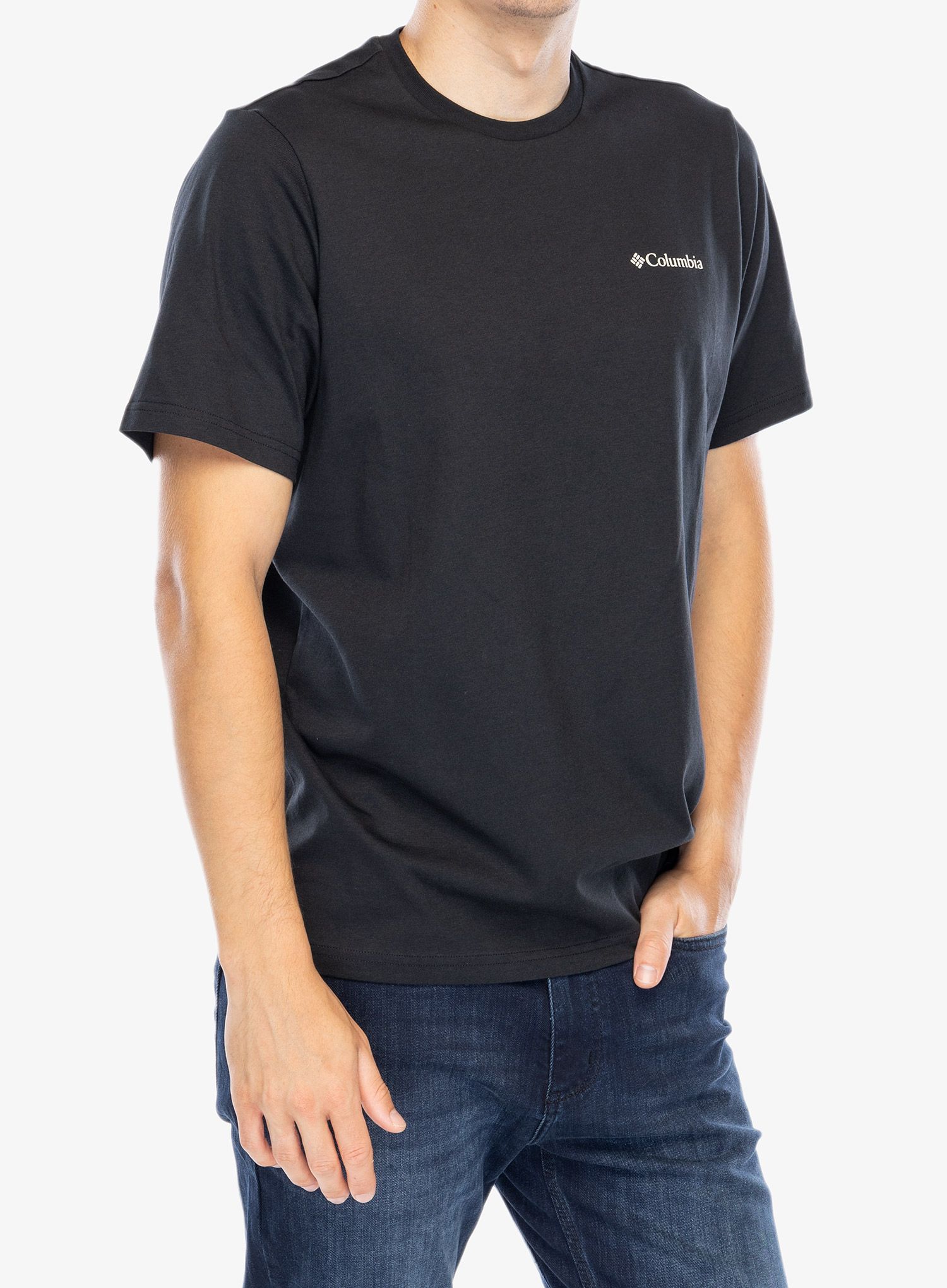 Tričko s potiskem Columbia Explorers Canyon Back S/S Tee - black/torn moonscape
