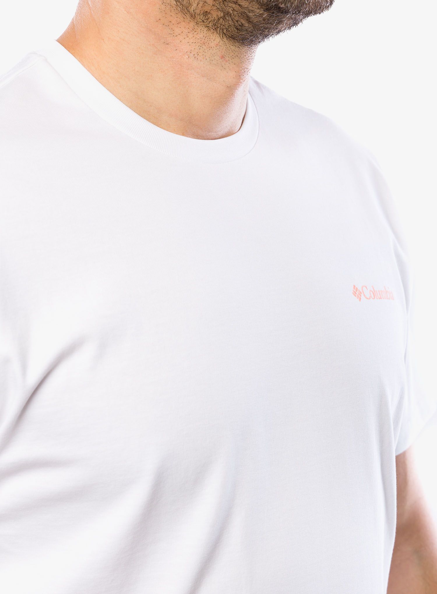 Tričko s potiskem Columbia Explorers Canyon Back S/S Tee - white/bearly tribe